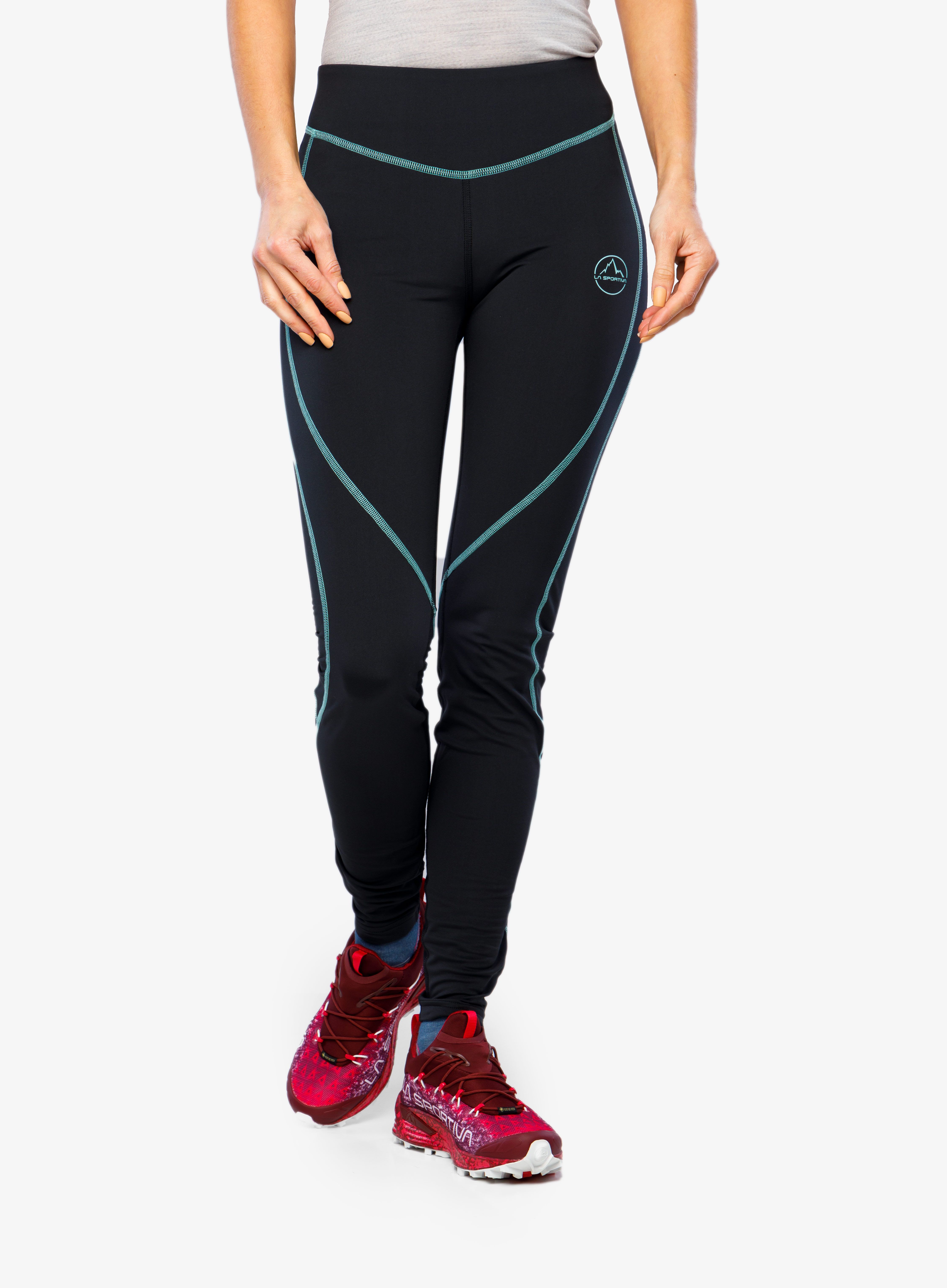 Ženske tekaške hlače La Sportiva Instant Pant - black/turquoise