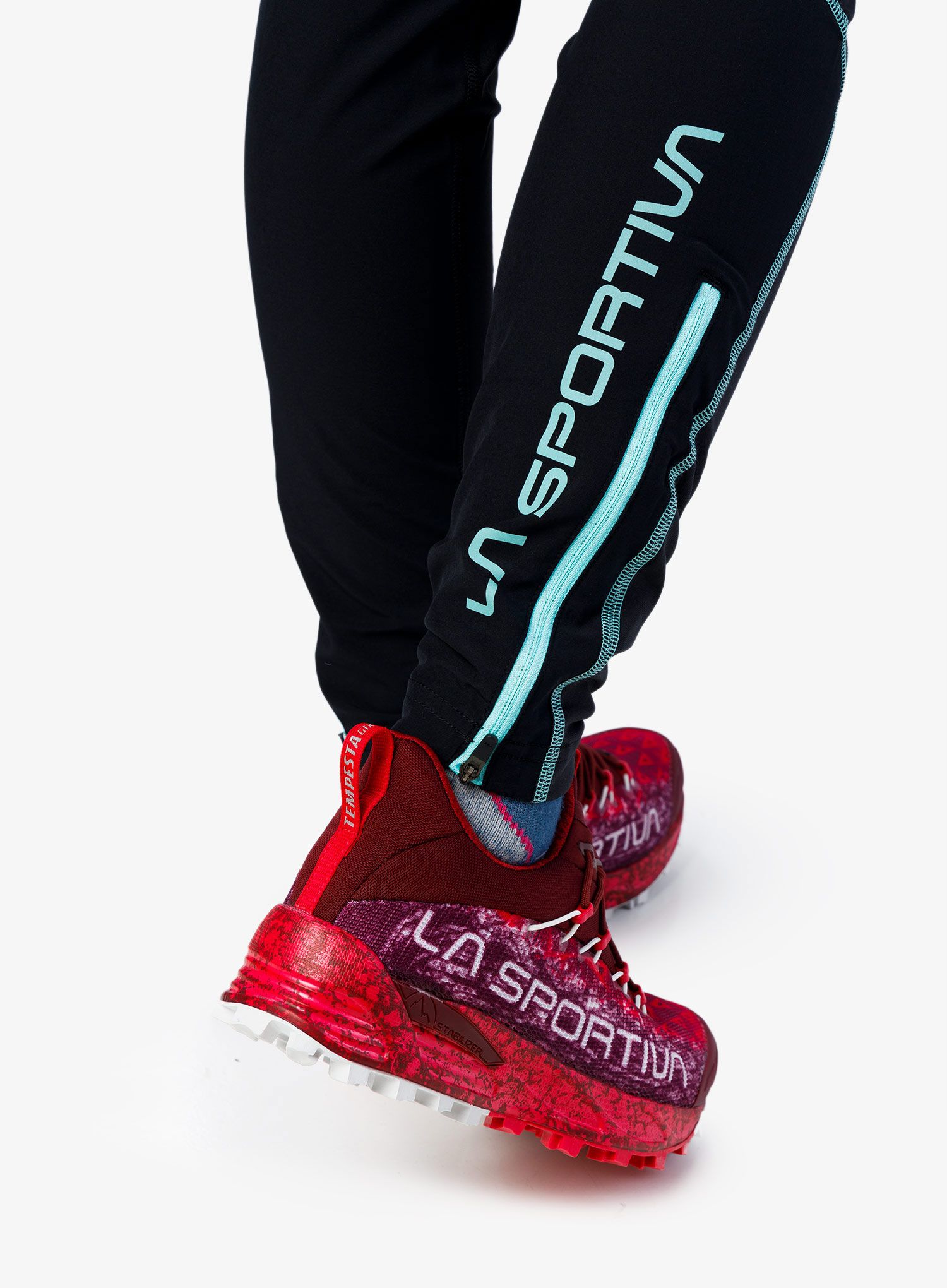 Ženske tekaške hlače La Sportiva Instant Pant - black/turquoise