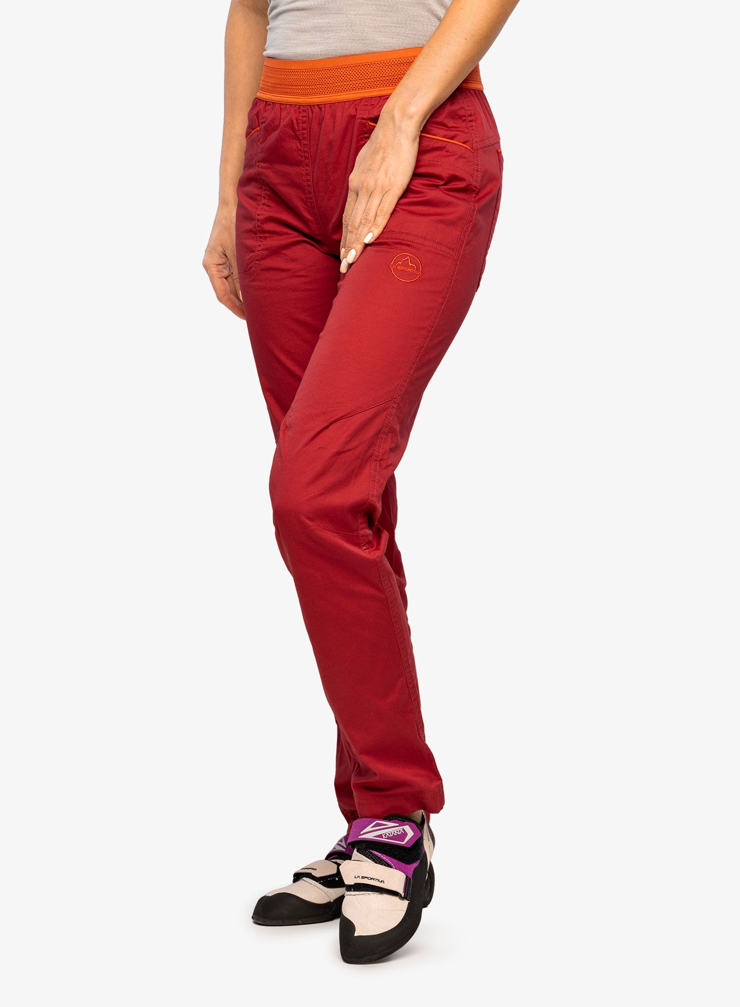 Ženske plezalne hlače La Sportiva Itaca Pant - velvet/cherry tomato