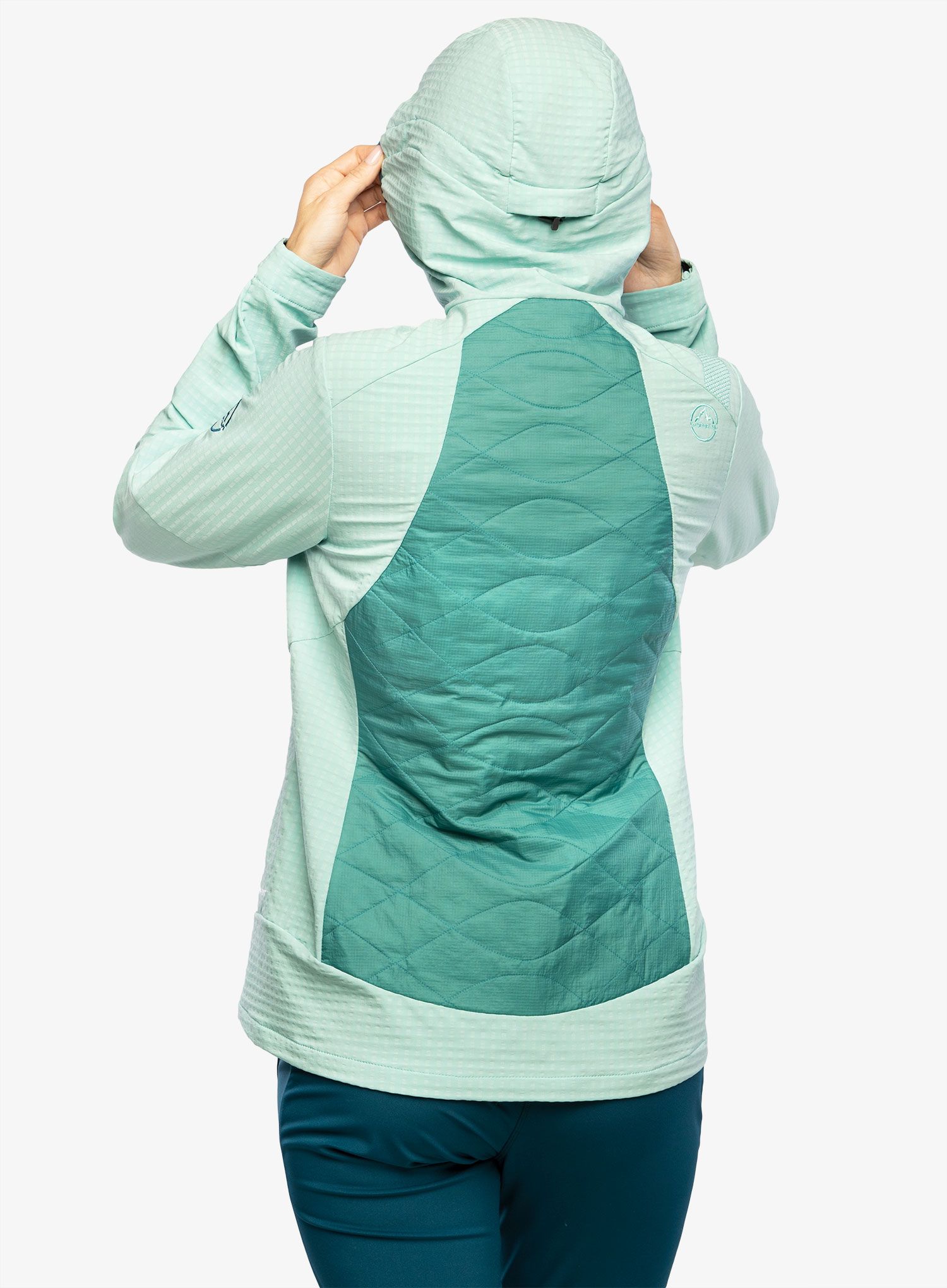 Ženska hibridna jakna La Sportiva Kap Hybrid Hoody - lagoon/iceberg