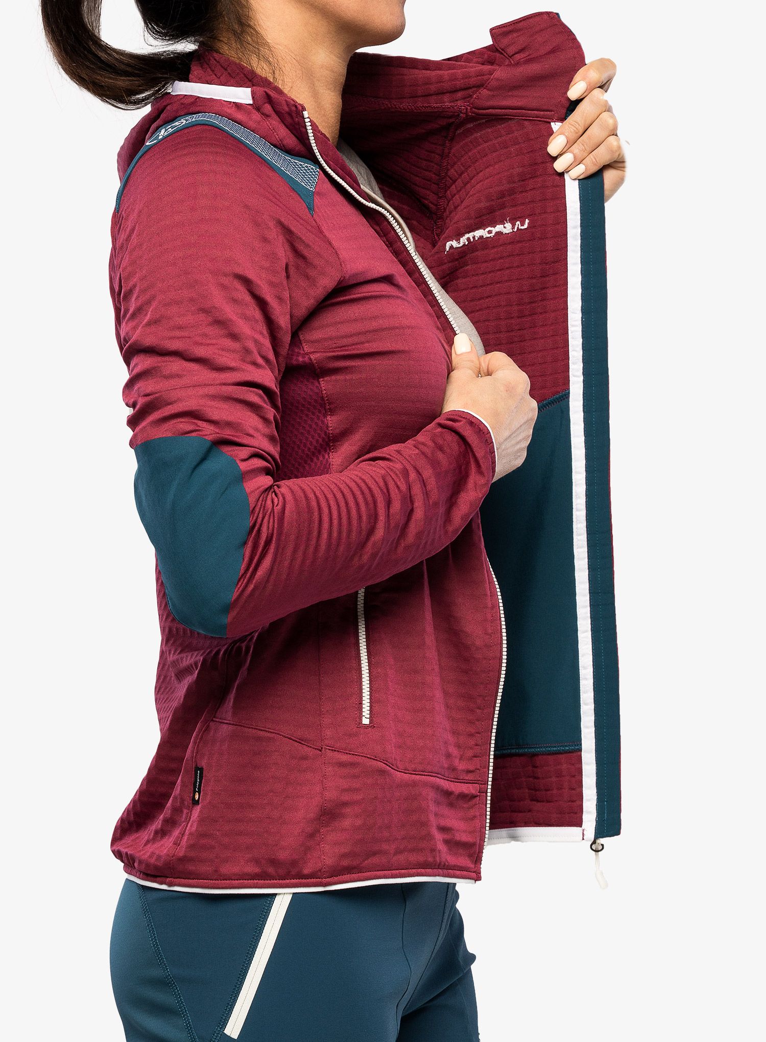 Ženska jopa s kapuco La Sportiva Lucendro Thermal Hoody  - red plum/storm blue