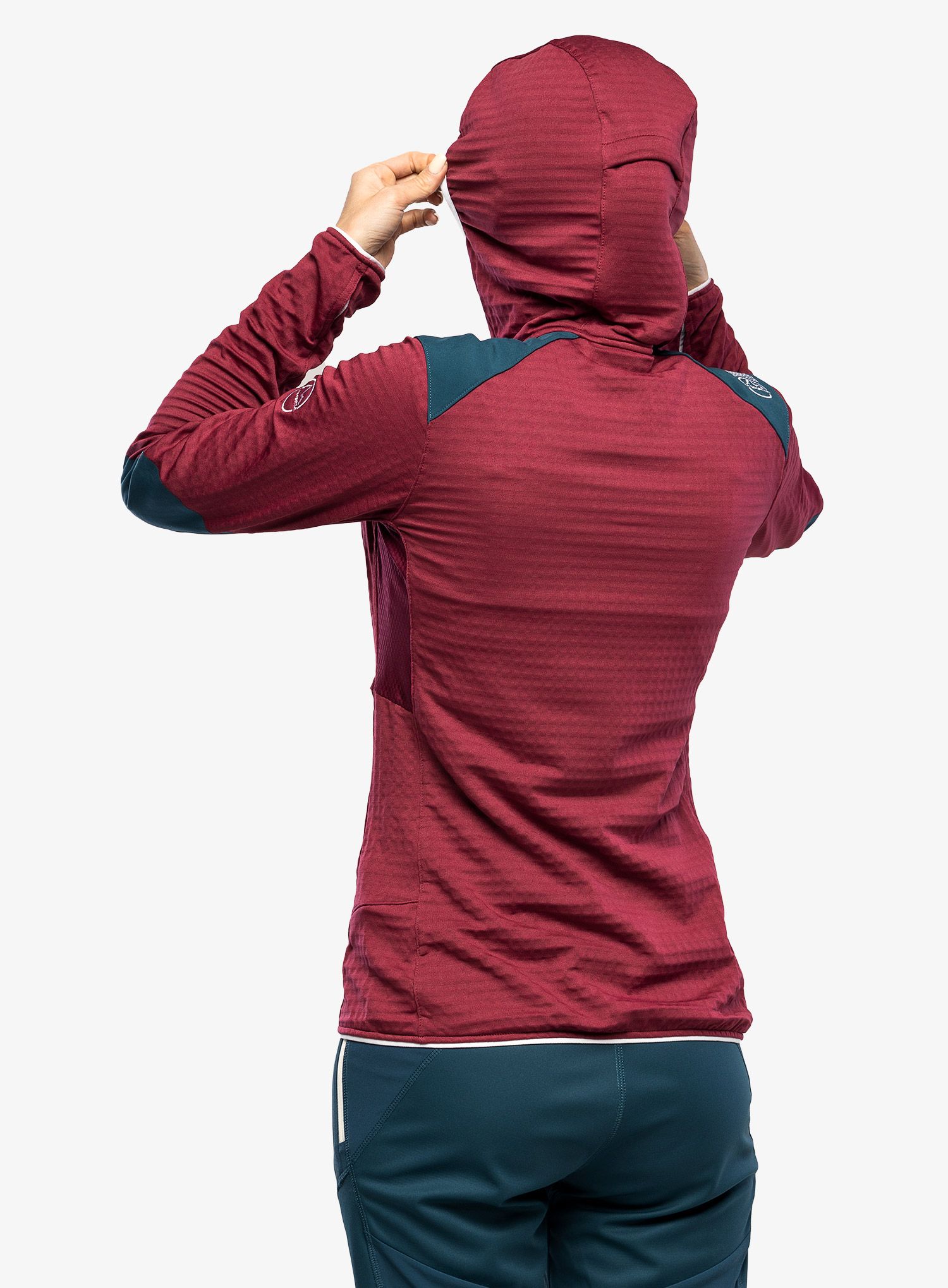 Ženska jopa s kapuco La Sportiva Lucendro Thermal Hoody  - red plum/storm blue