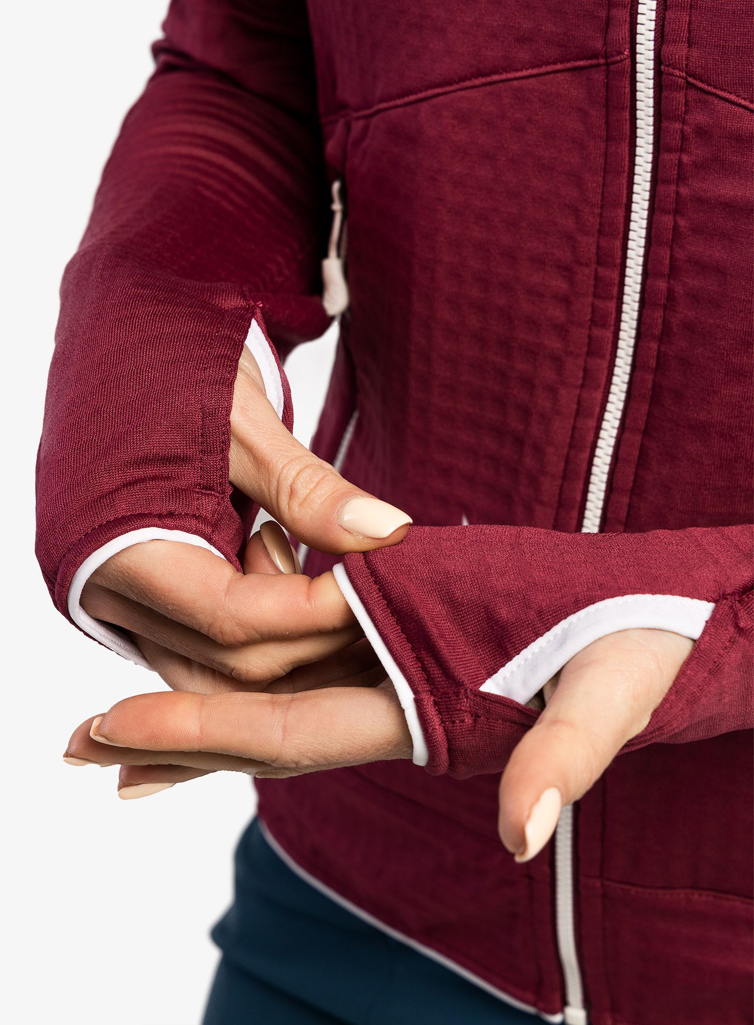 Ženska jopa s kapuco La Sportiva Lucendro Thermal Hoody  - red plum/storm blue