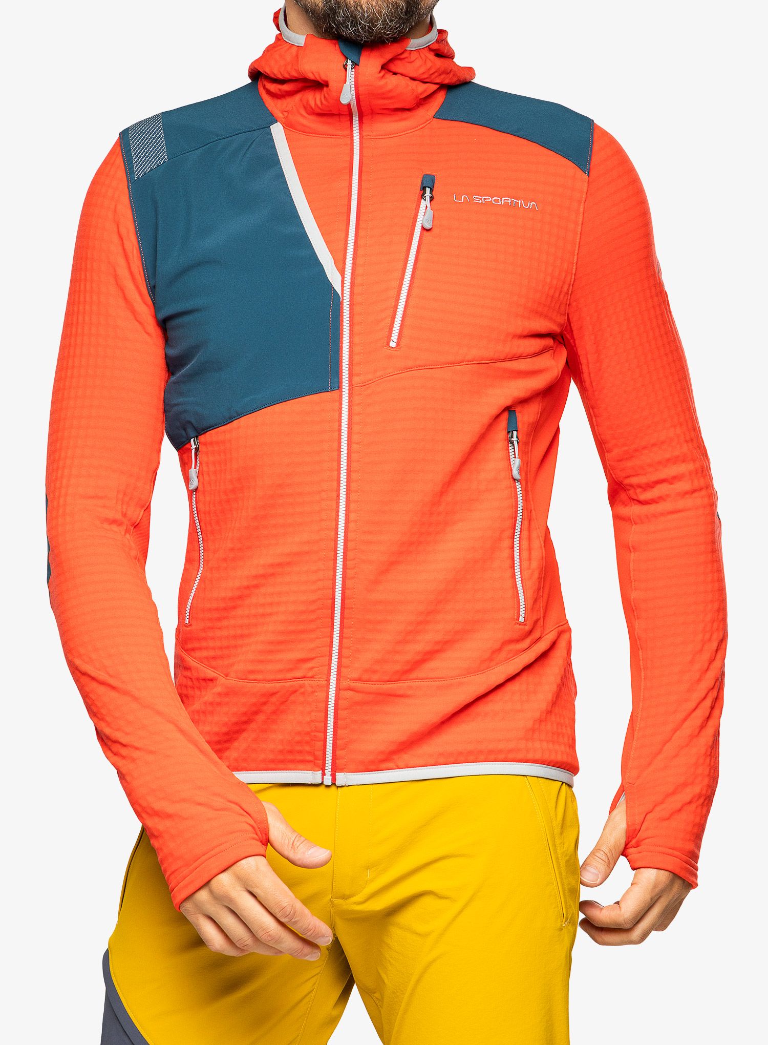 Jopica s kapuco La Sportiva Lucendro Thermal Hoody - poppy/storm blue