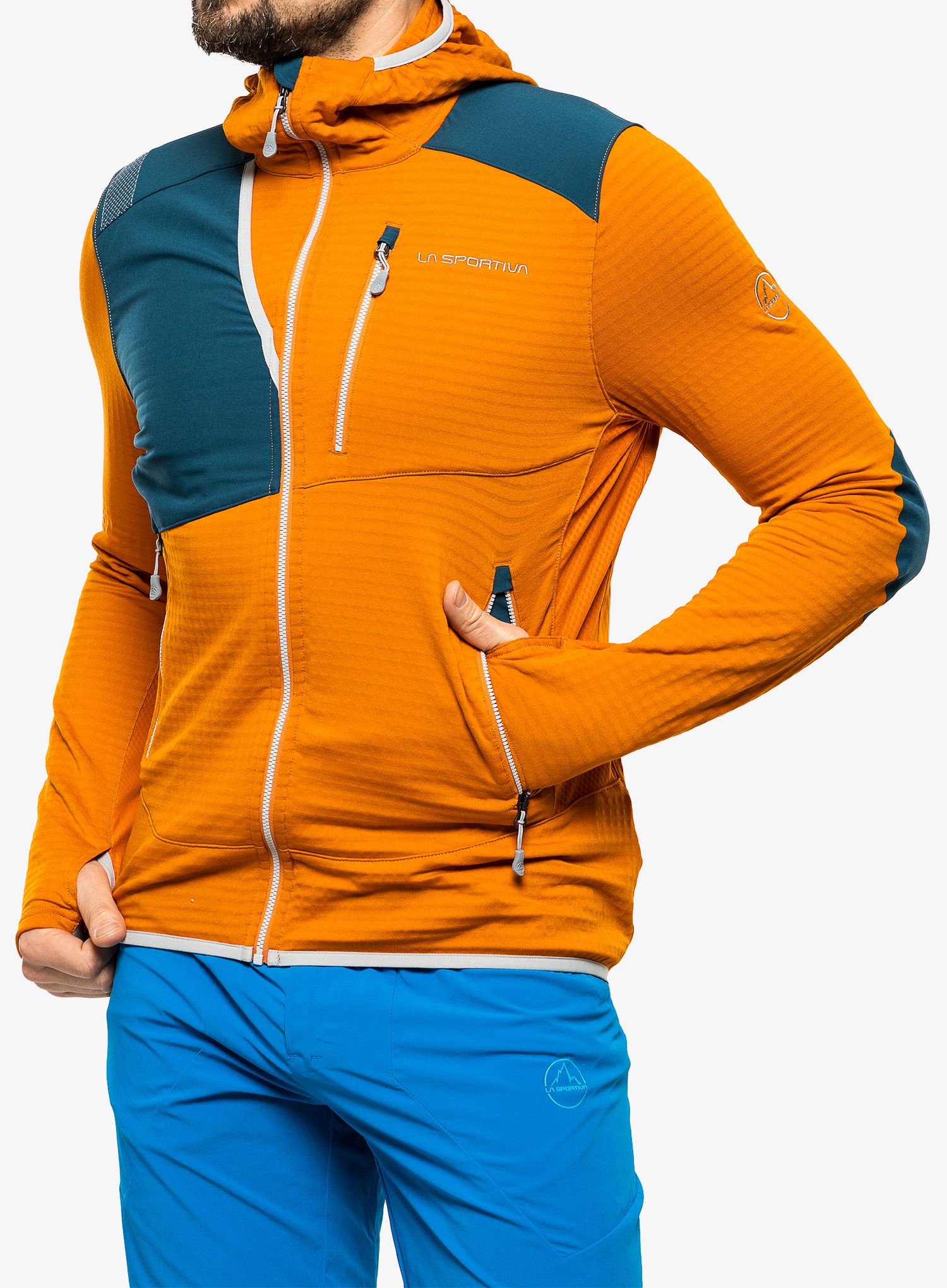 Moška jopica La Sportiva Lucendro Thermal Hoody  - hawaiian sun/storm blue