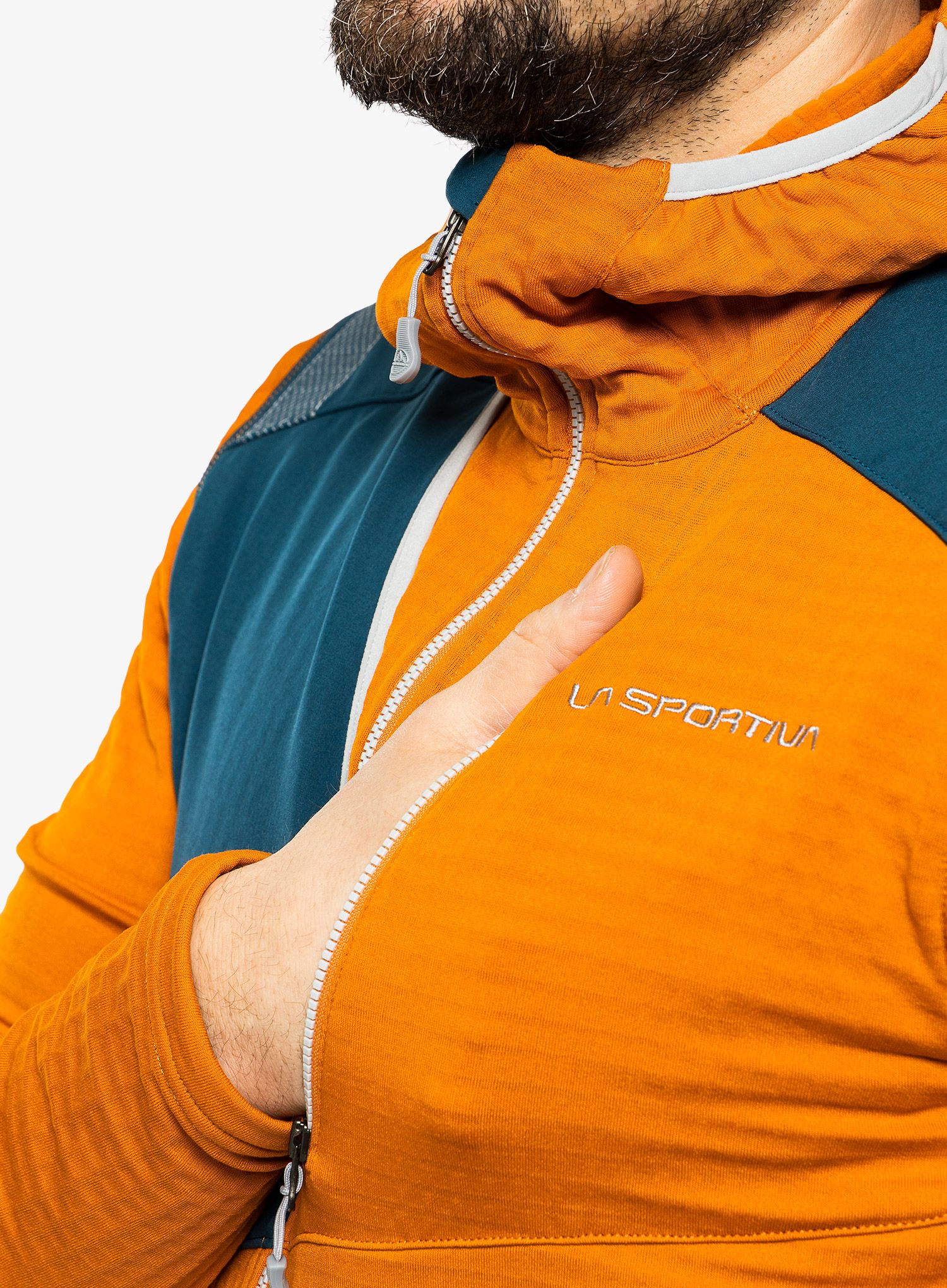 Moška jopica La Sportiva Lucendro Thermal Hoody  - hawaiian sun/storm blue