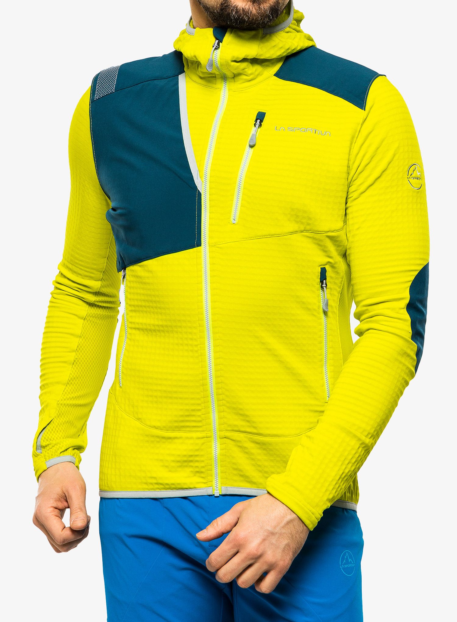Jopica s kapuco La Sportiva Lucendro Thermal Hoody  - lime punch/storm blue