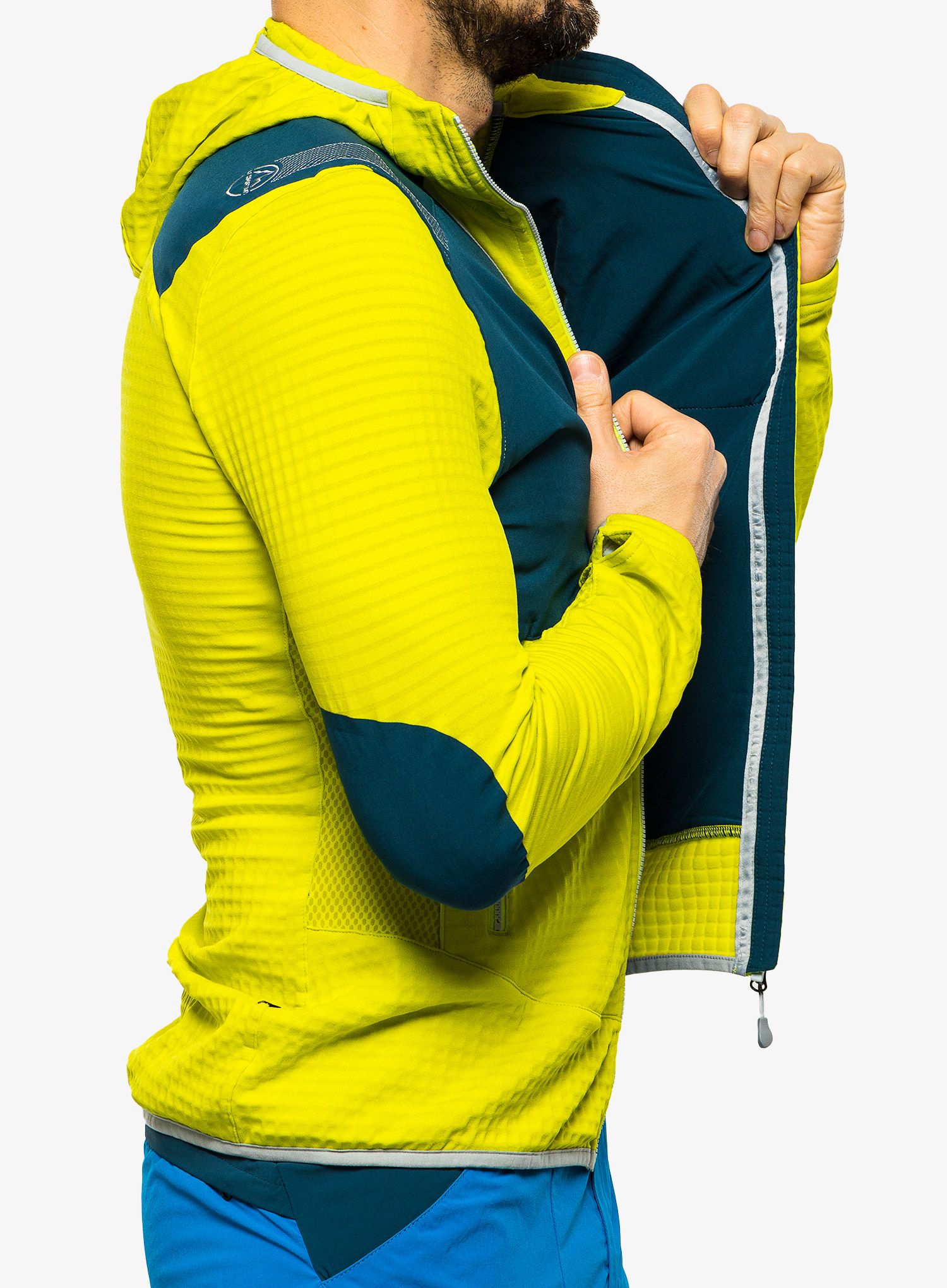 Jopica s kapuco La Sportiva Lucendro Thermal Hoody  - lime punch/storm blue
