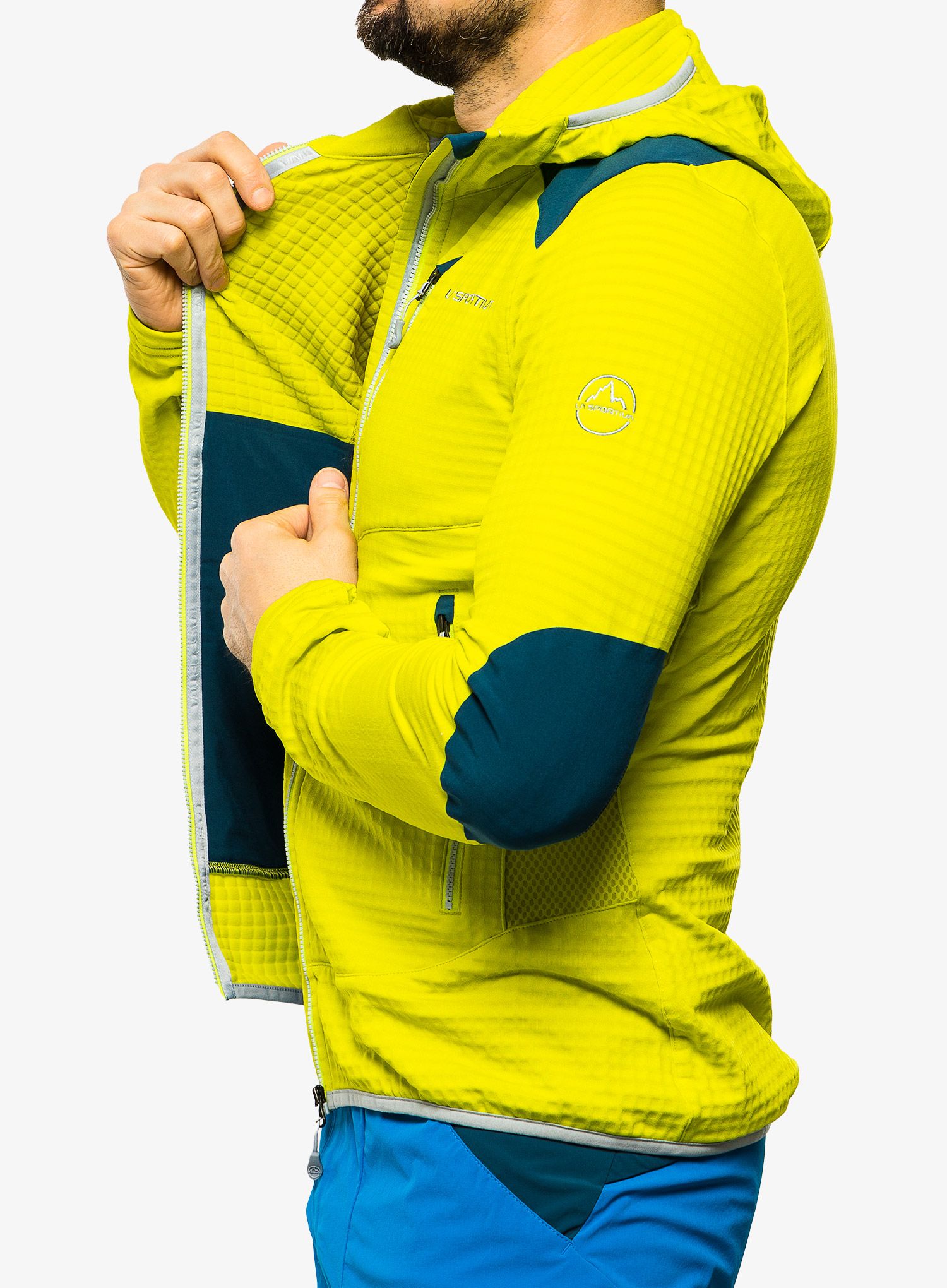 Jopica s kapuco La Sportiva Lucendro Thermal Hoody  - lime punch/storm blue