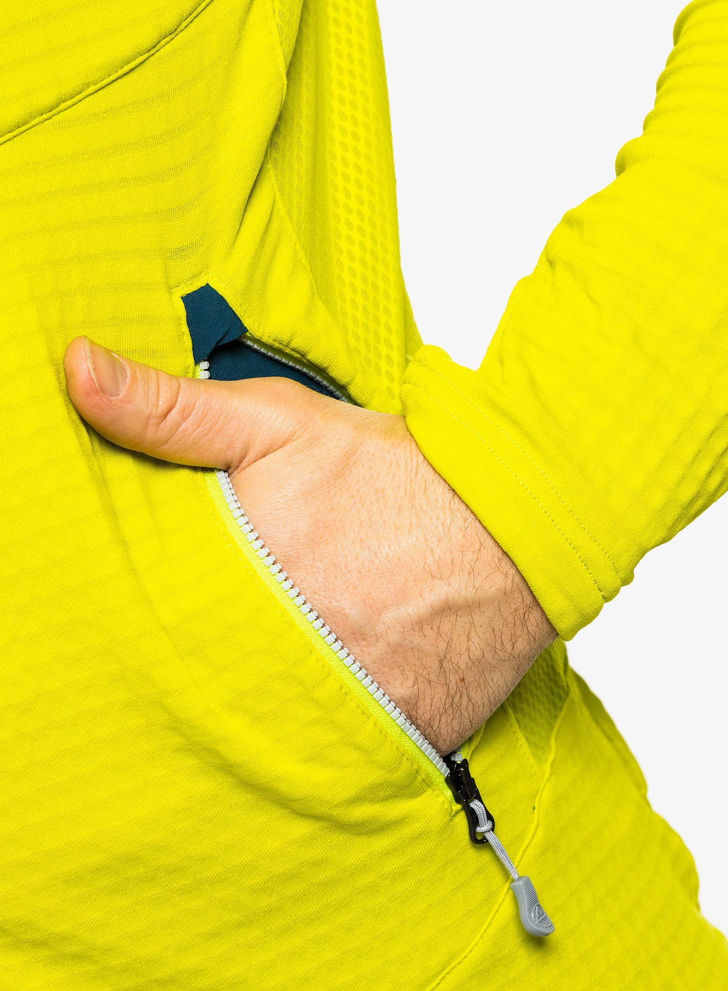 Jopica s kapuco La Sportiva Lucendro Thermal Hoody  - lime punch/storm blue