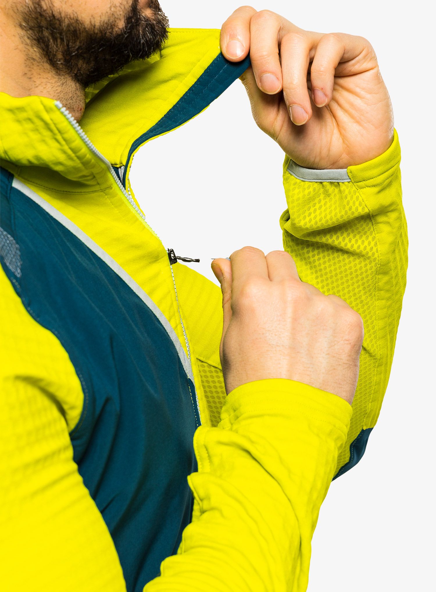 Jopica s kapuco La Sportiva Lucendro Thermal Hoody  - lime punch/storm blue