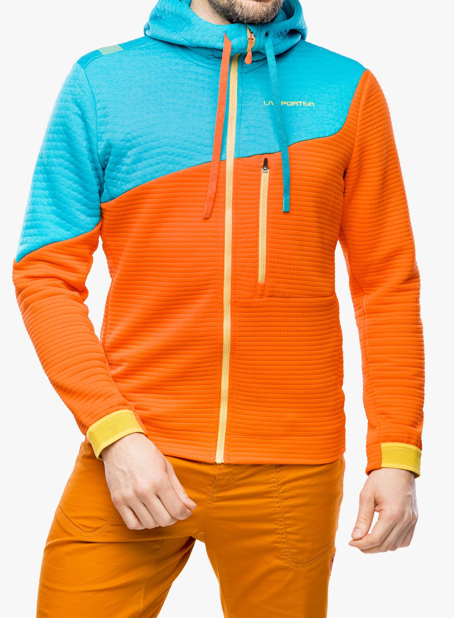 Jopica s kapuco La Sportiva Method Hoody - cherry tomato/tropic blue