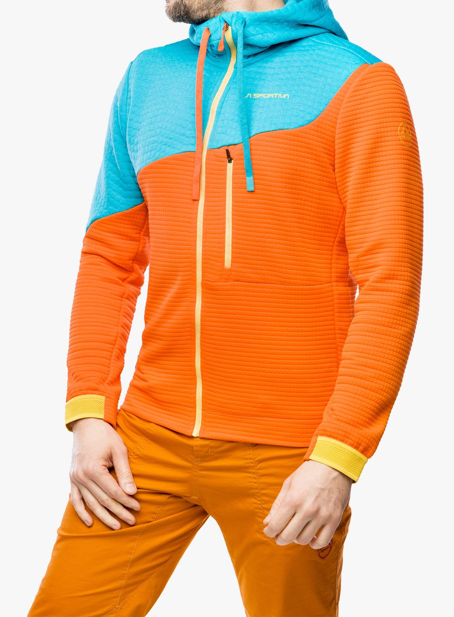Jopica s kapuco La Sportiva Method Hoody - cherry tomato/tropic blue