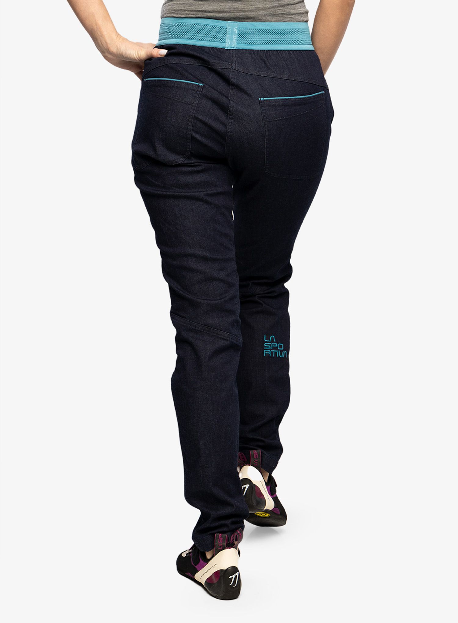Ženske plezalne hlače La Sportiva Miracle Jeans - jeans/topaz