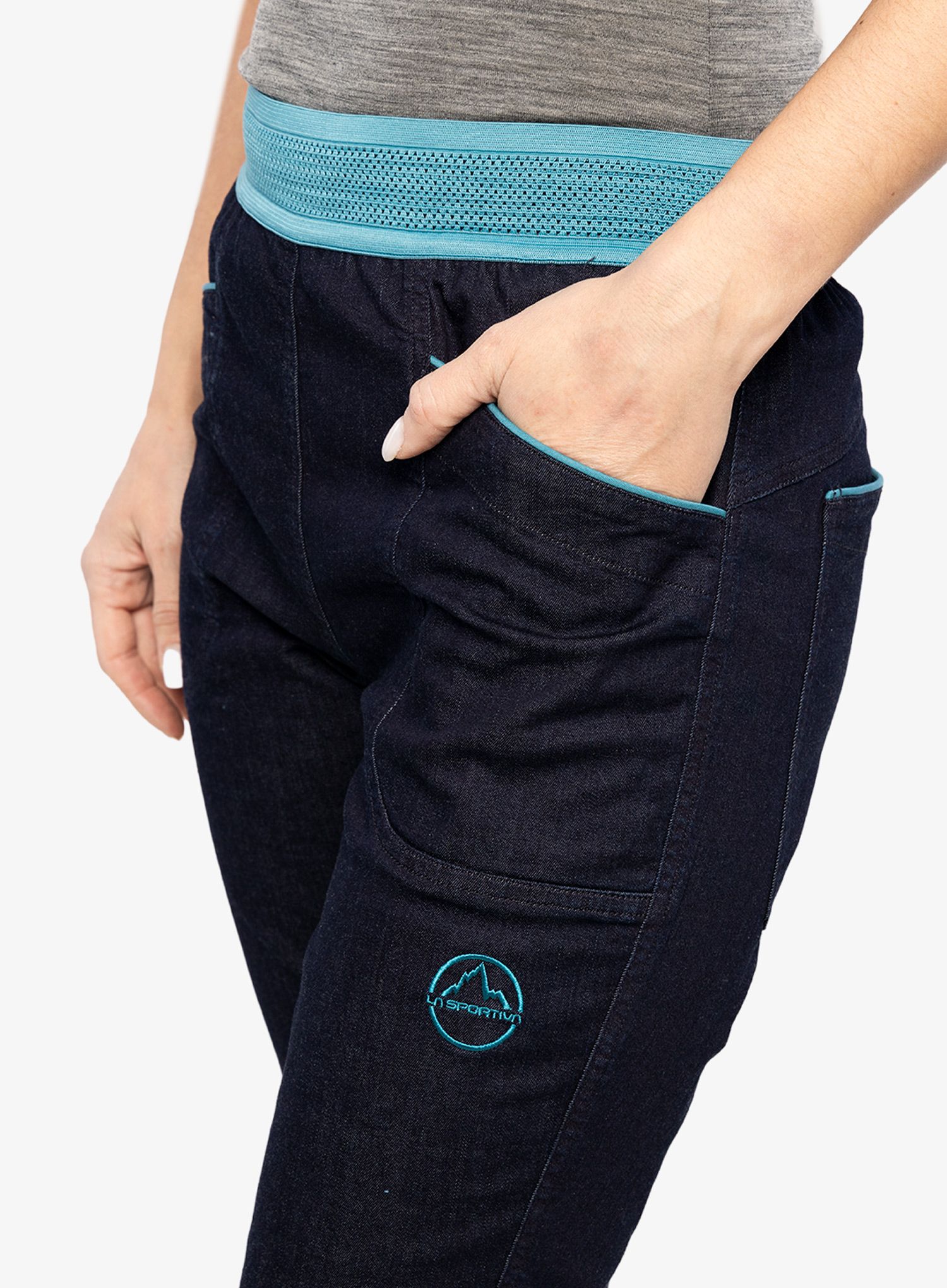 Ženske plezalne hlače La Sportiva Miracle Jeans - jeans/topaz