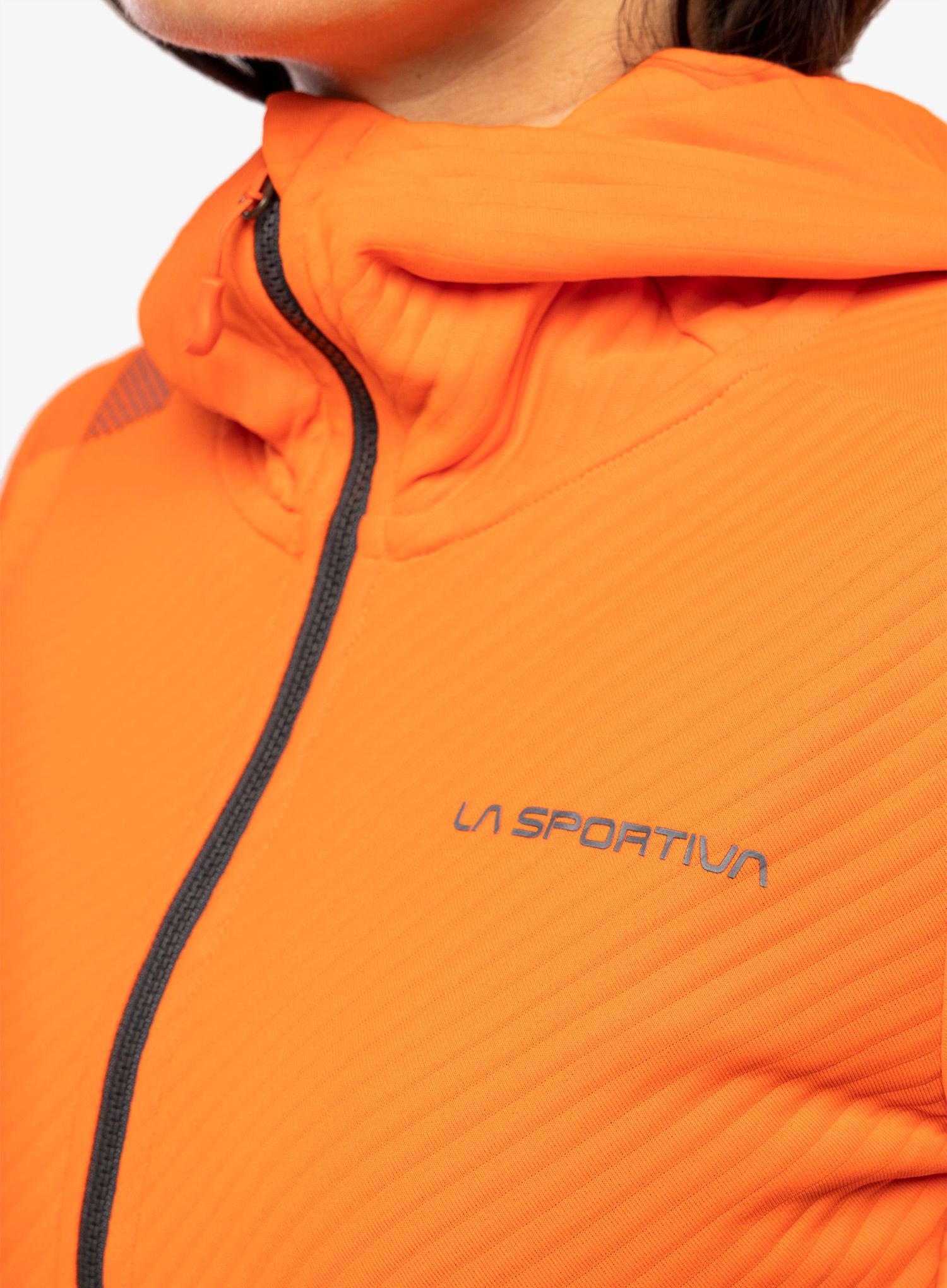 Ženska jopa s kapuco La Sportiva Mood Hoody W - carbon/cherry tomato