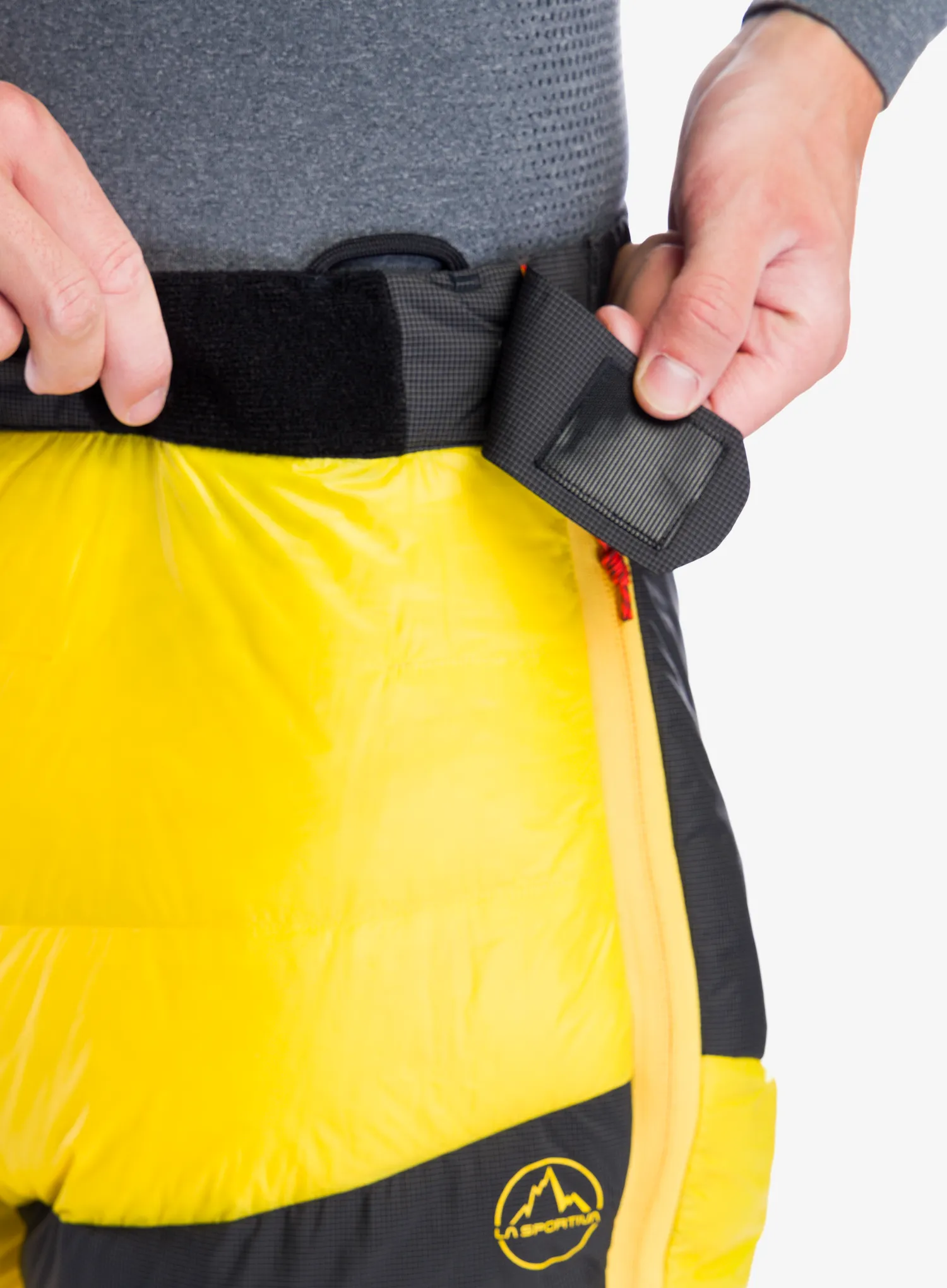 Puhaste hlače La Sportiva Olympus Tech Down Pant - yellow/black
