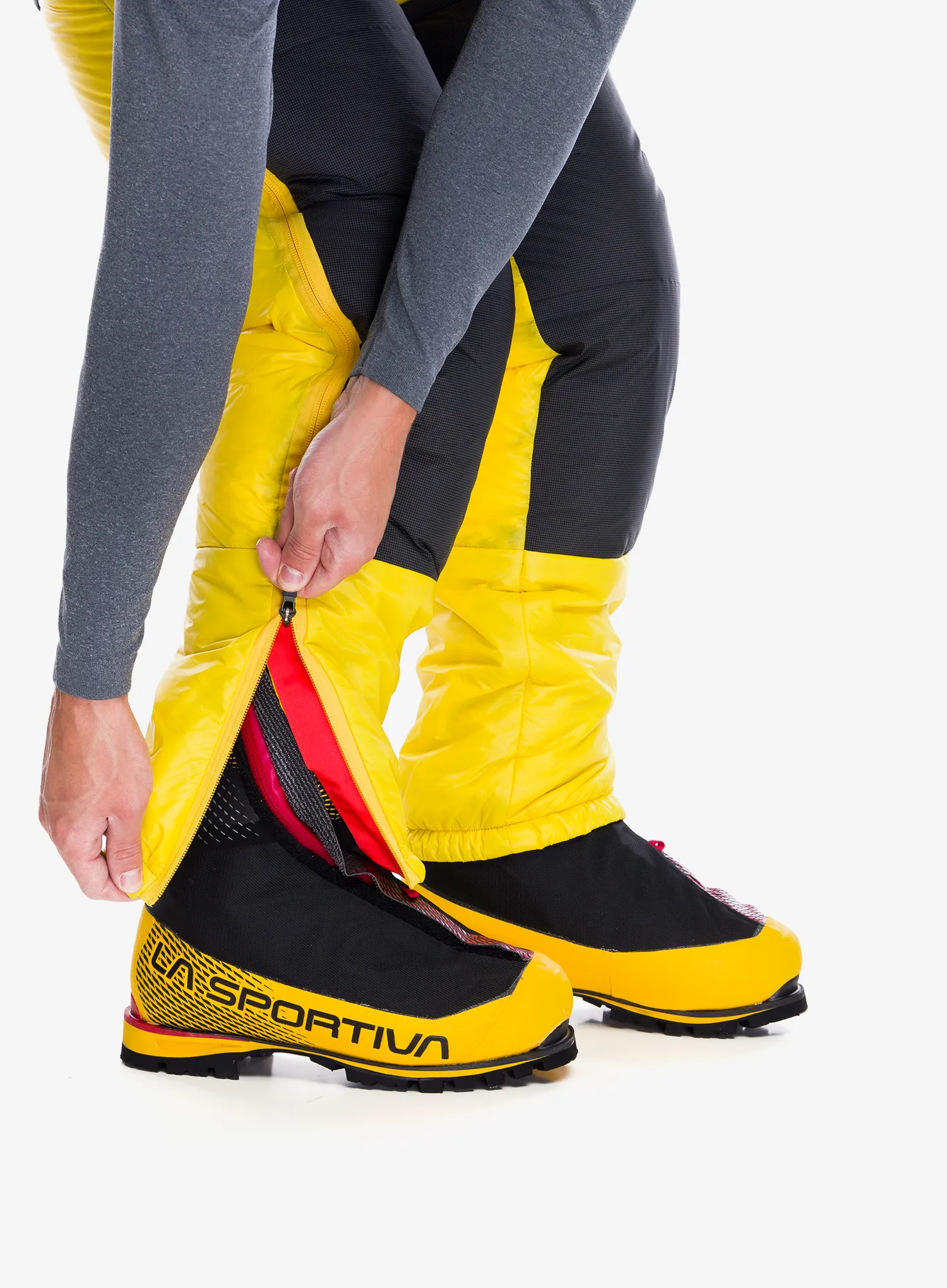 Puhaste hlače La Sportiva Olympus Tech Down Pant - yellow/black