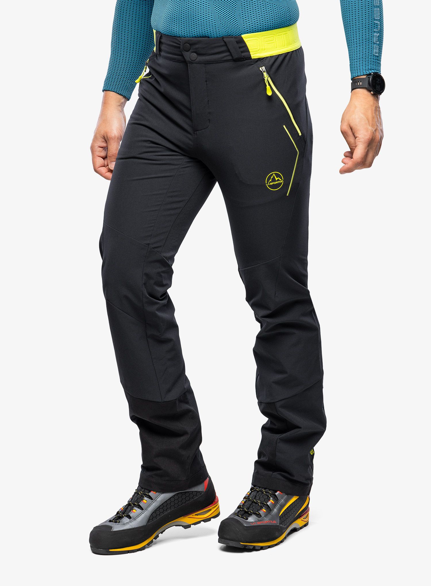 Hlače za turno smučanje La Sportiva Orizion Pant - black/lime punch