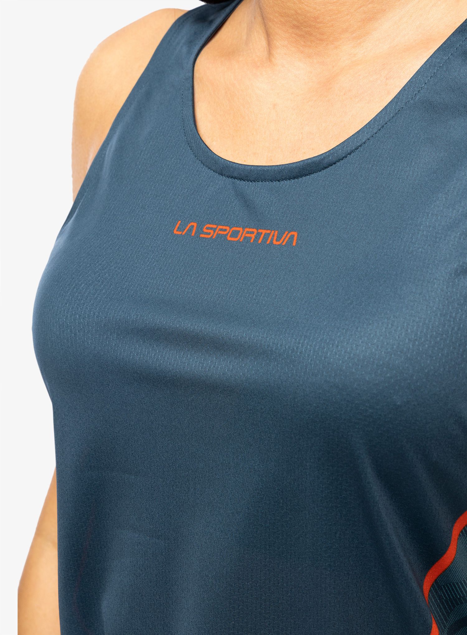 Ženski top La Sportiva Pacer Tank - storm blue/lagoon