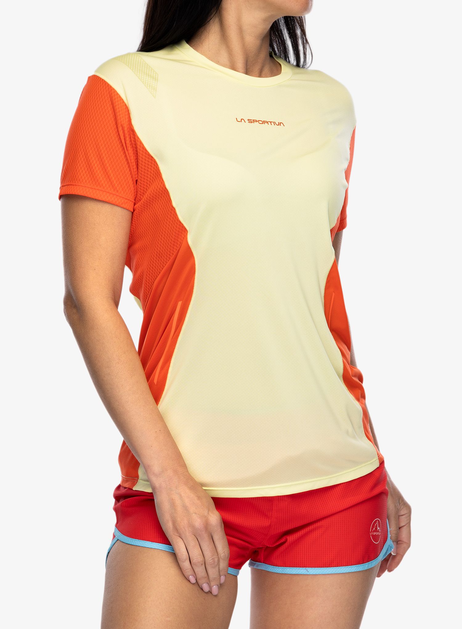 Ženska tekaška majica La Sportiva Resolute T-Shirt - zest/cherry tomato