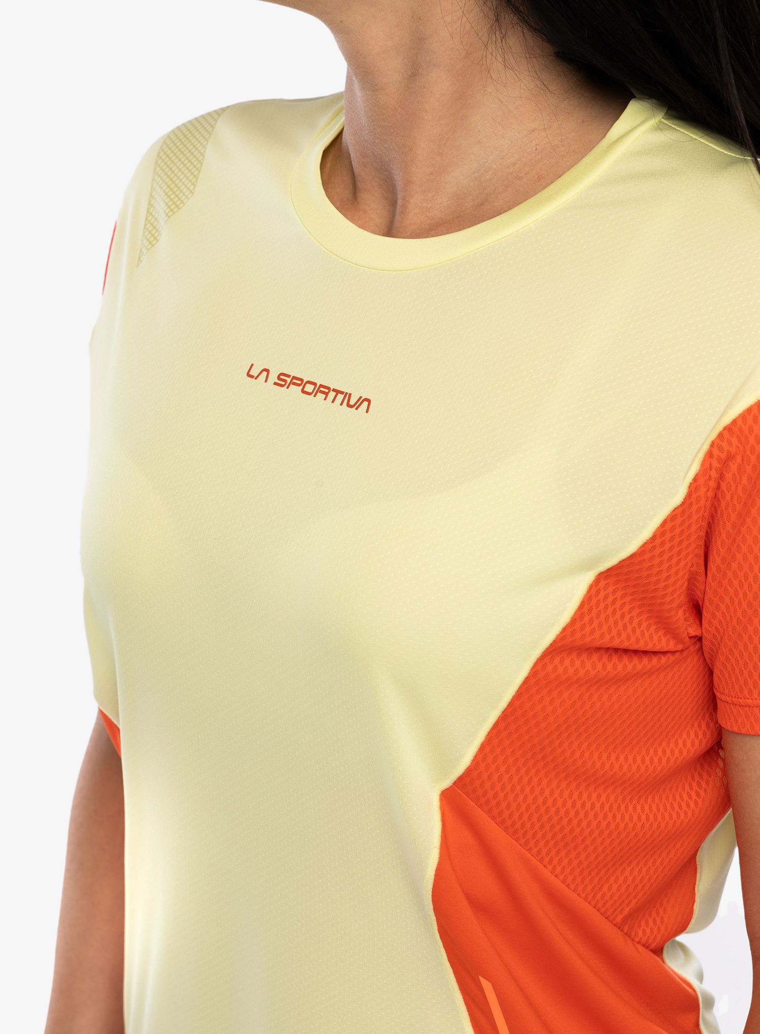 Ženska tekaška majica La Sportiva Resolute T-Shirt - zest/cherry tomato