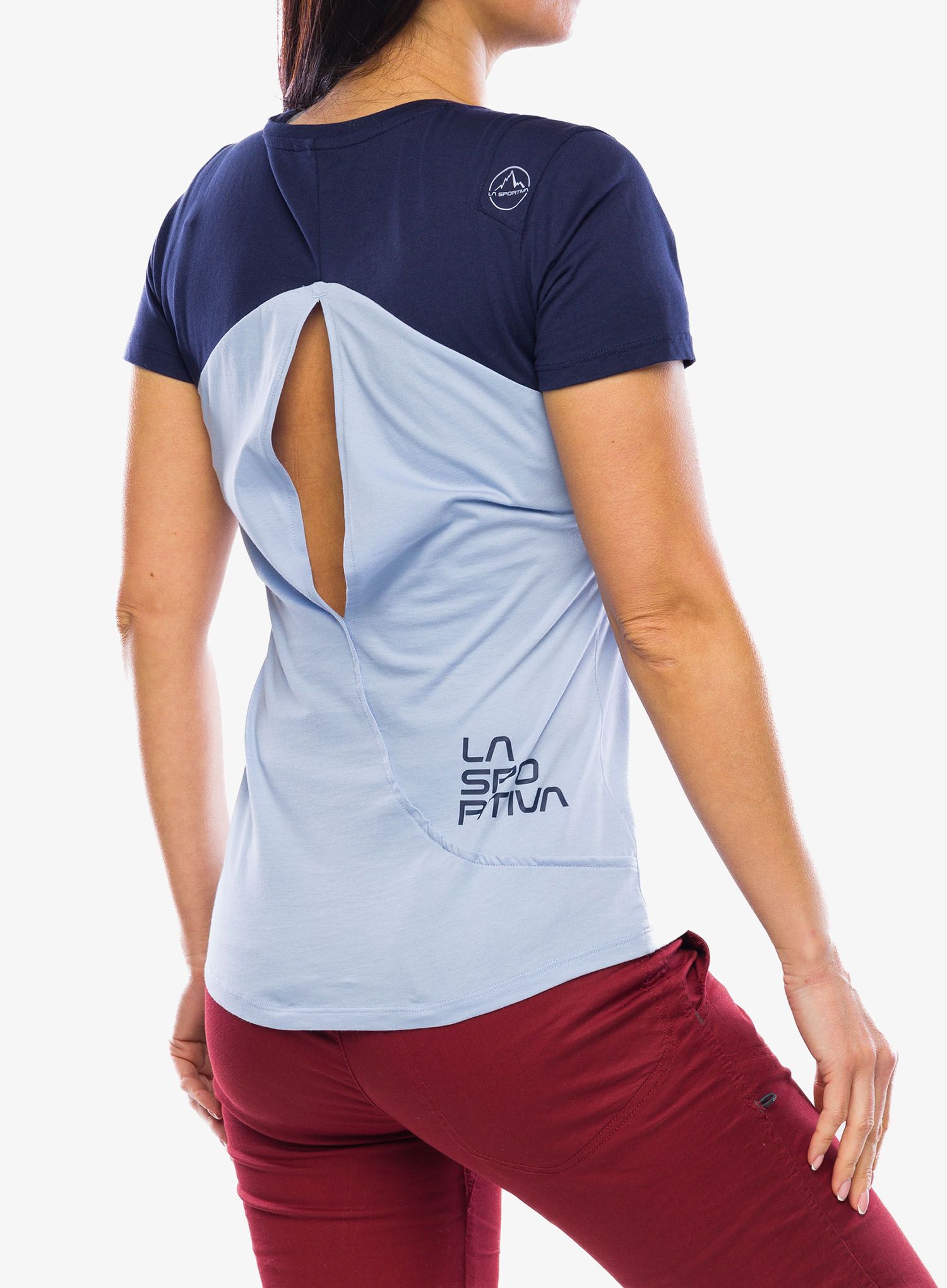 Ženska bombažna majica La Sportiva Roof T-Shirt - stone-blue/deep sea