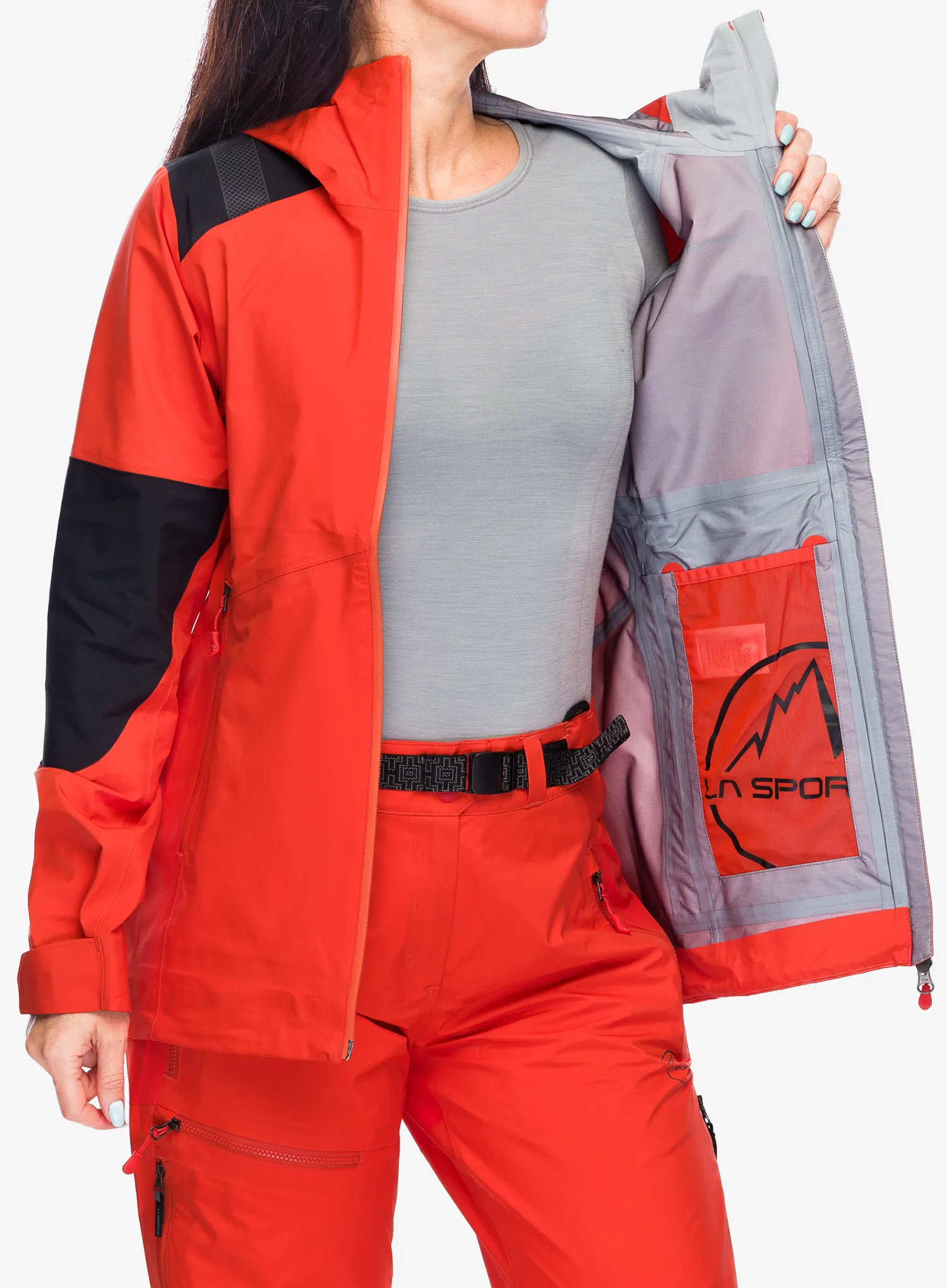 Ženska hardshell jakna La Sportiva Roseg GTX Jacket - cherry tomato/black