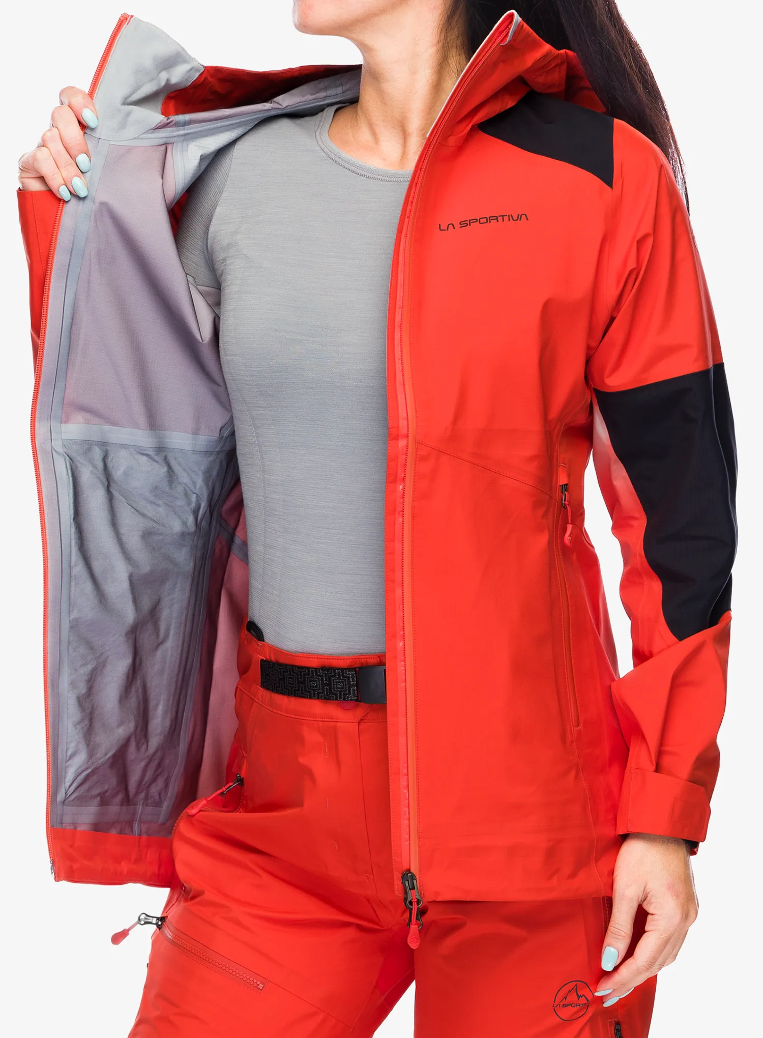Ženska hardshell jakna La Sportiva Roseg GTX Jacket - cherry tomato/black
