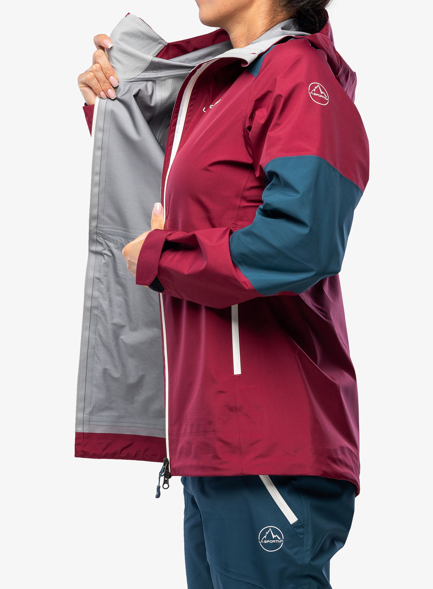 Ženska hardshell jakna La Sportiva Roseg GTX Jacket - red plum/storm blue