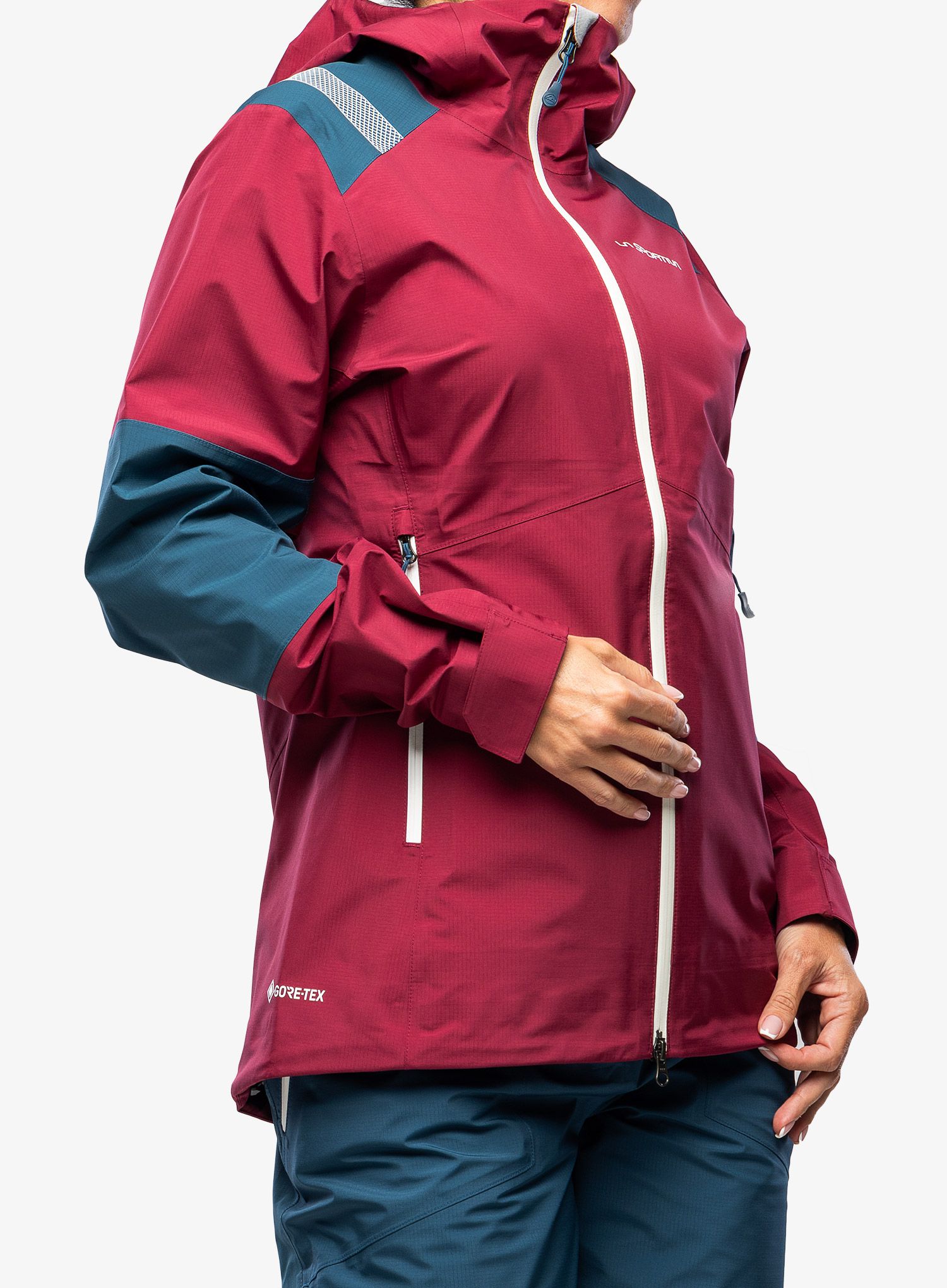 Ženska hardshell jakna La Sportiva Roseg GTX Jacket - red plum/storm blue