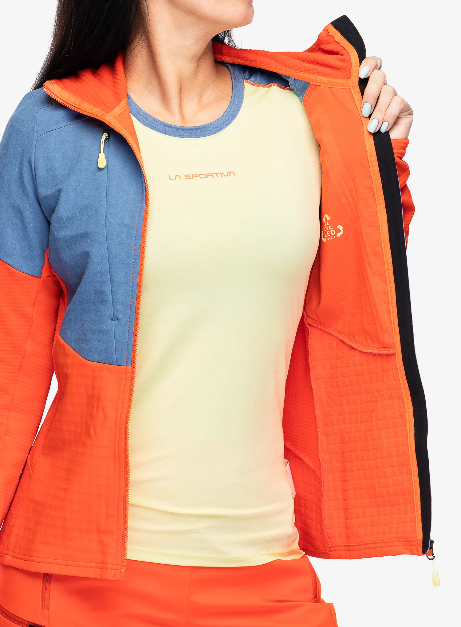 Ženska jopica La Sportiva Session Tech Hoody - cherry tomato/moonlight