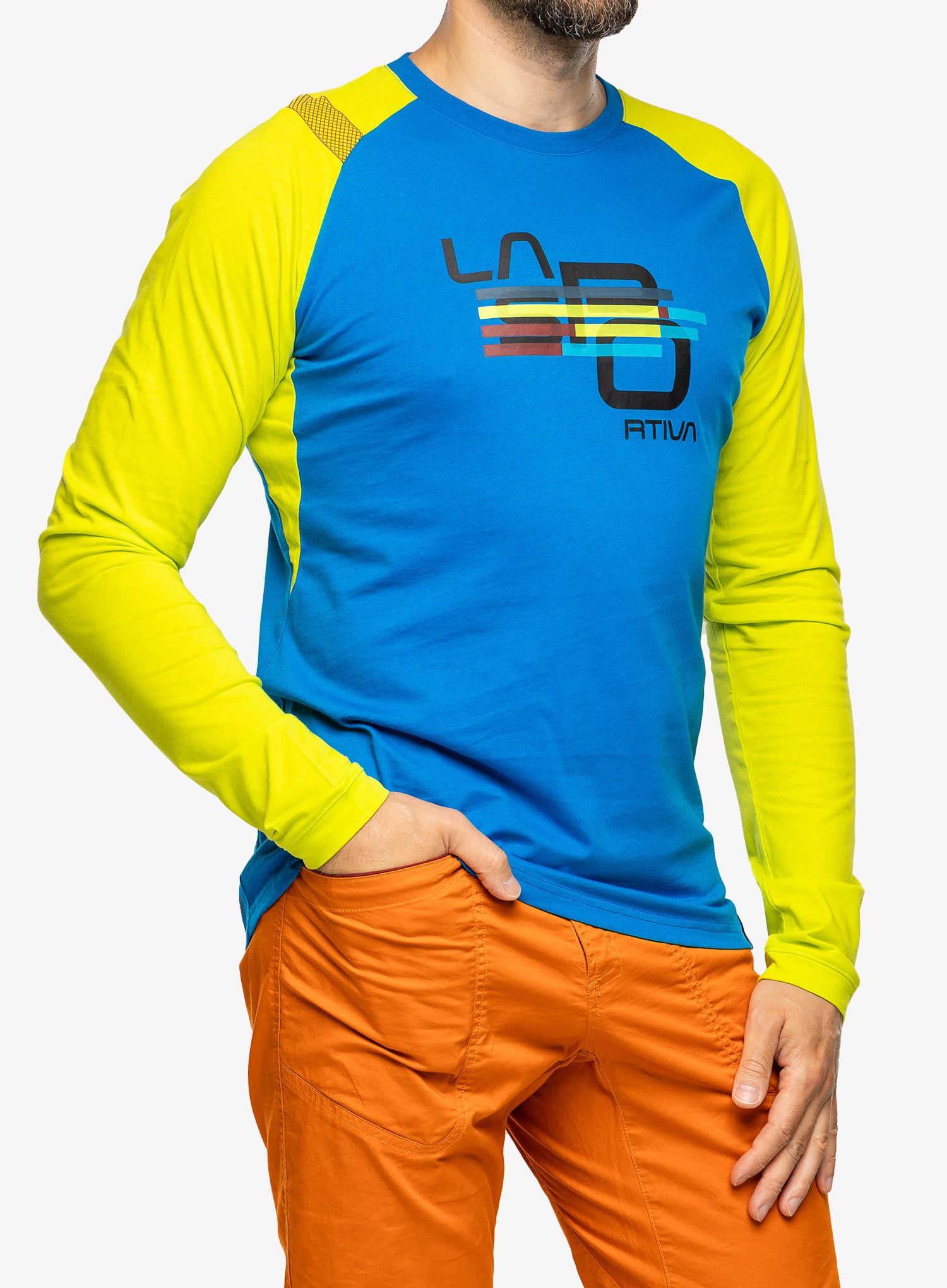 Majica z dolgimi rokavi La Sportiva Stripe Cube Long Sleeve - electric blue/lime punch