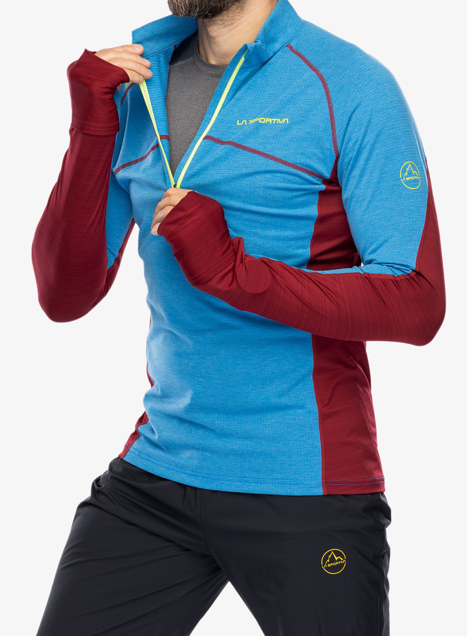Jopica na zadrgo La Sportiva Swift Long Sleeve - electric blue/sangria