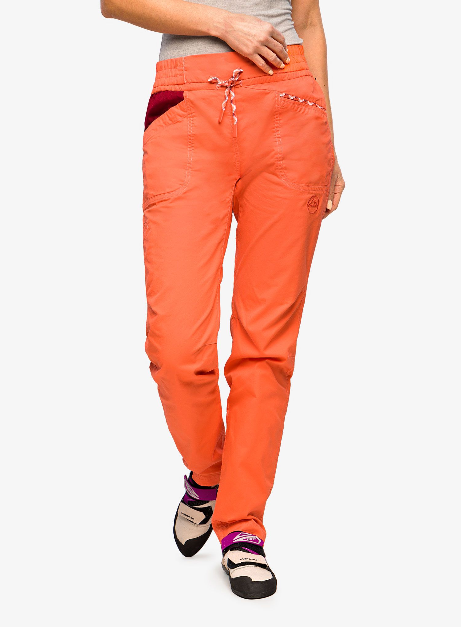 Ženske plezalne hlače La Sportiva Temple Pant - flamingo/velvet