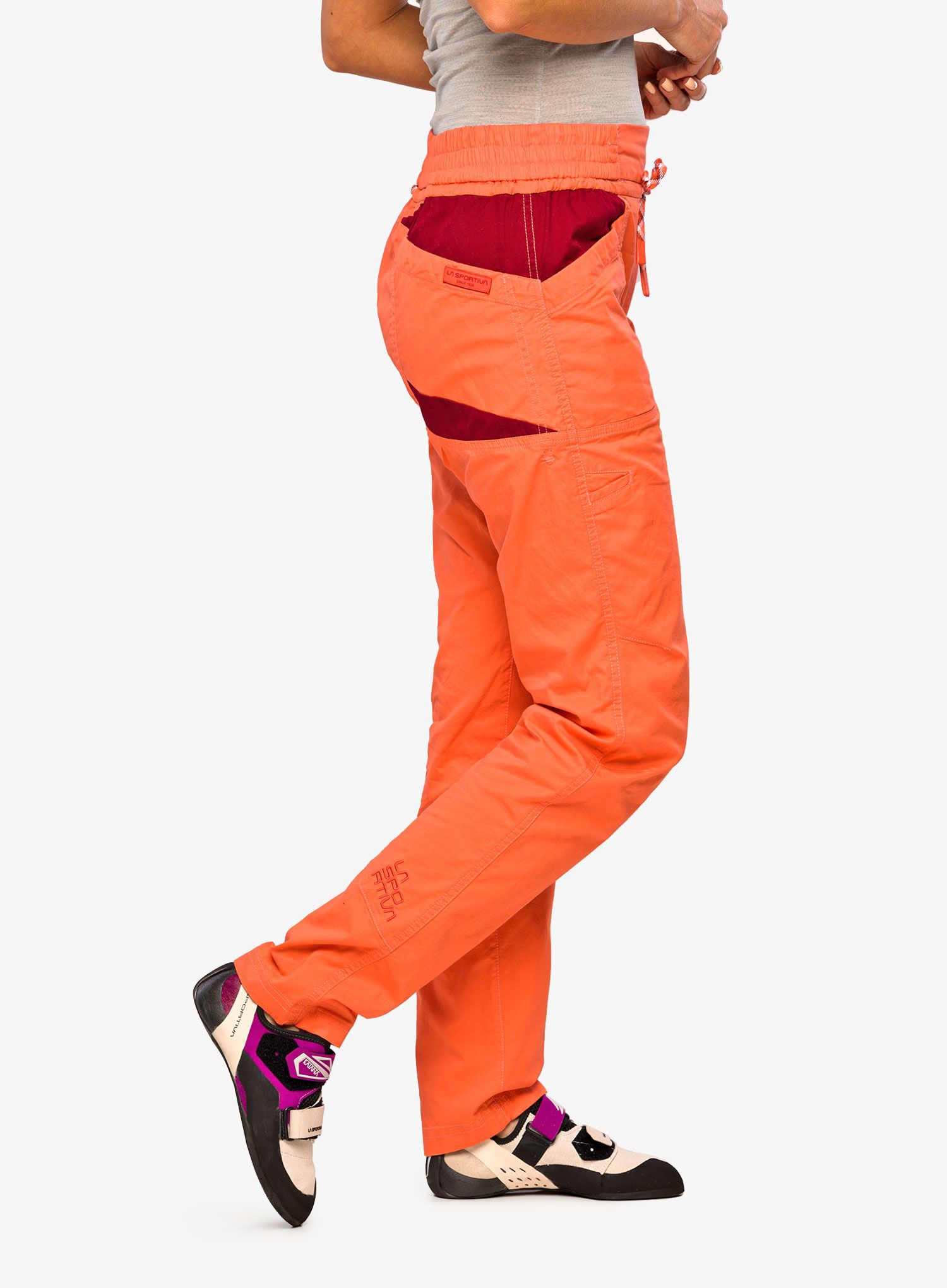 Ženske plezalne hlače La Sportiva Temple Pant - flamingo/velvet