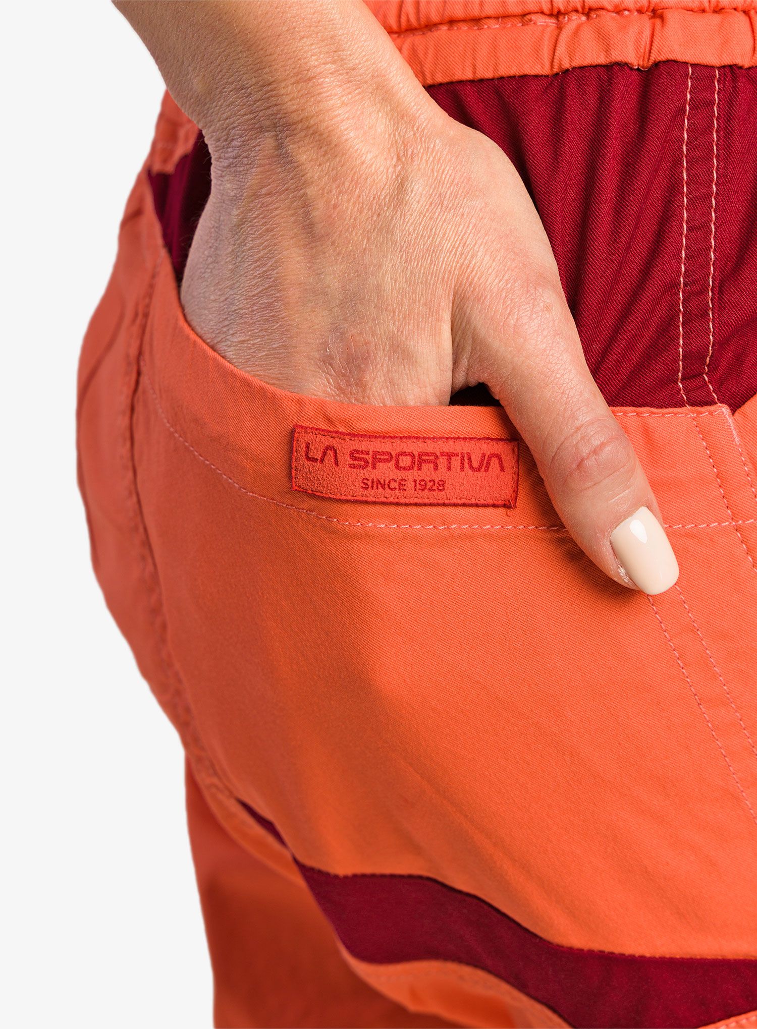 Ženske plezalne hlače La Sportiva Temple Pant - flamingo/velvet