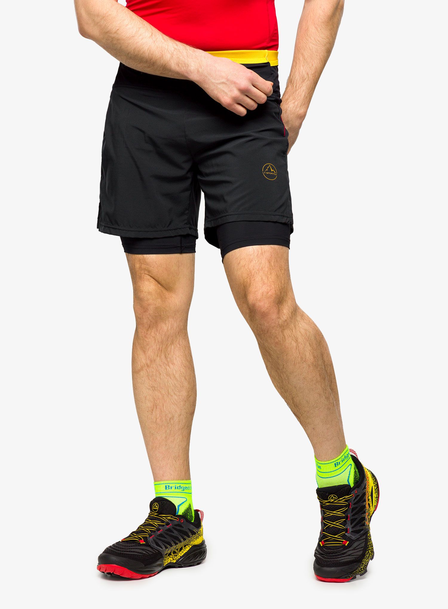 Tekaške kratke hlače La Sportiva Ultra Distance Short 7 - black/yellow