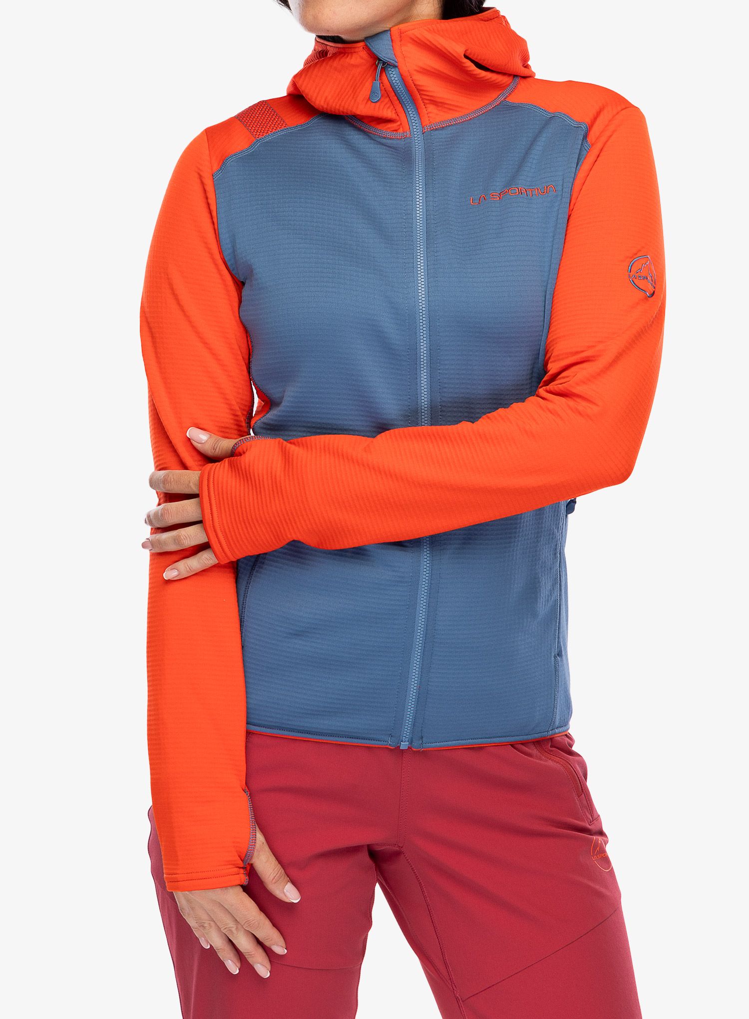 Ženska jopa s kapuco La Sportiva Upendo Hoody - moonlight/cherry tomato