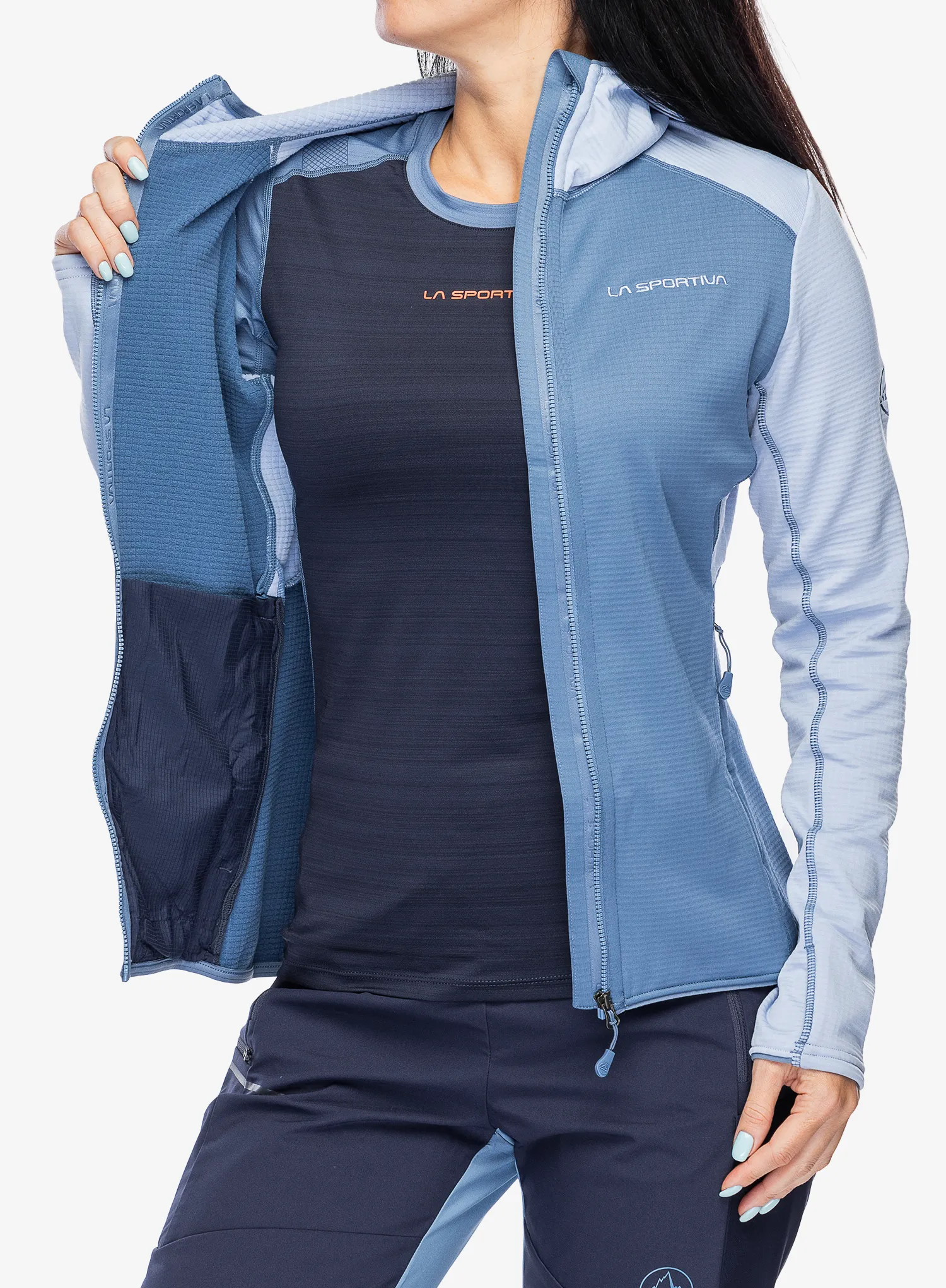 Ženska jopa s kapuco La Sportiva Upendo Hoody - moonlight/stone blue