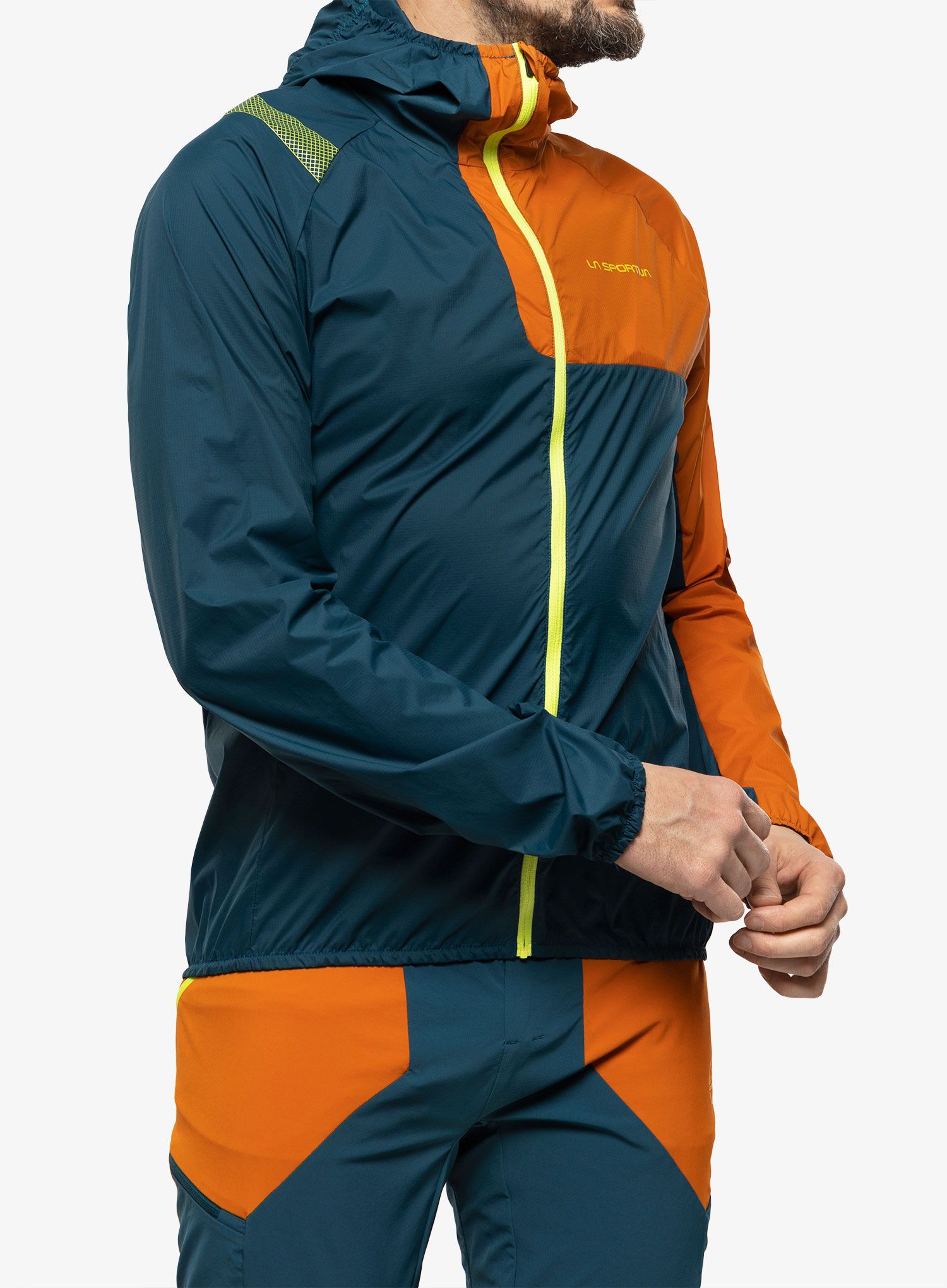 Jakna za tek La Sportiva Vento Windbreaker - storm blue/hawaiian sun