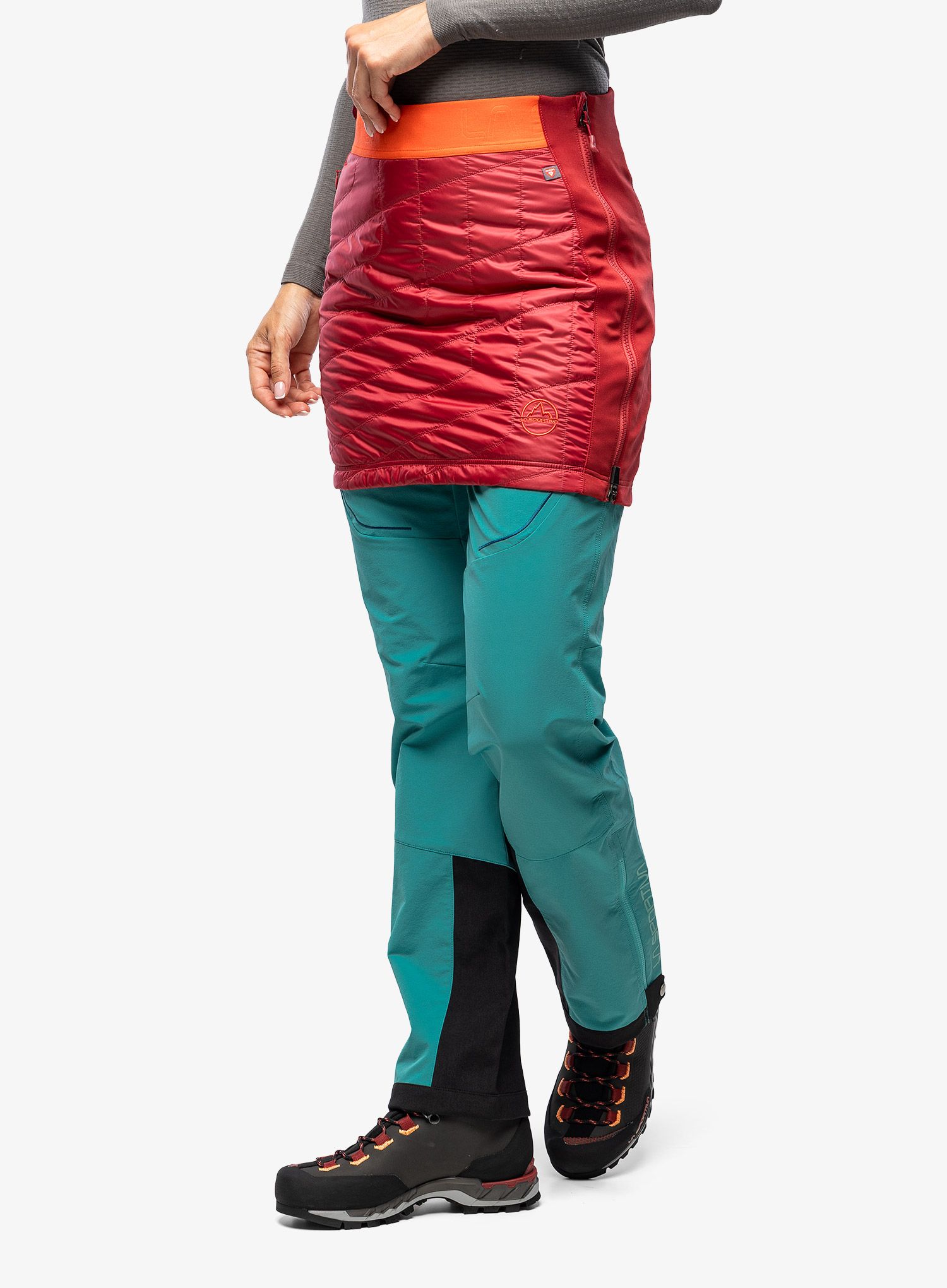 Podloženo krilo La Sportiva Warm Up Primaloft Skirt - velvet/cherry tomato