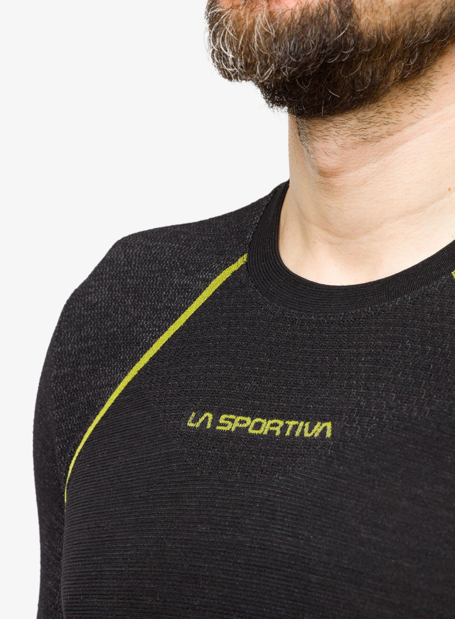 Termo flis jopa La Sportiva Wool40 Aero Longsleeve - black/yellow
