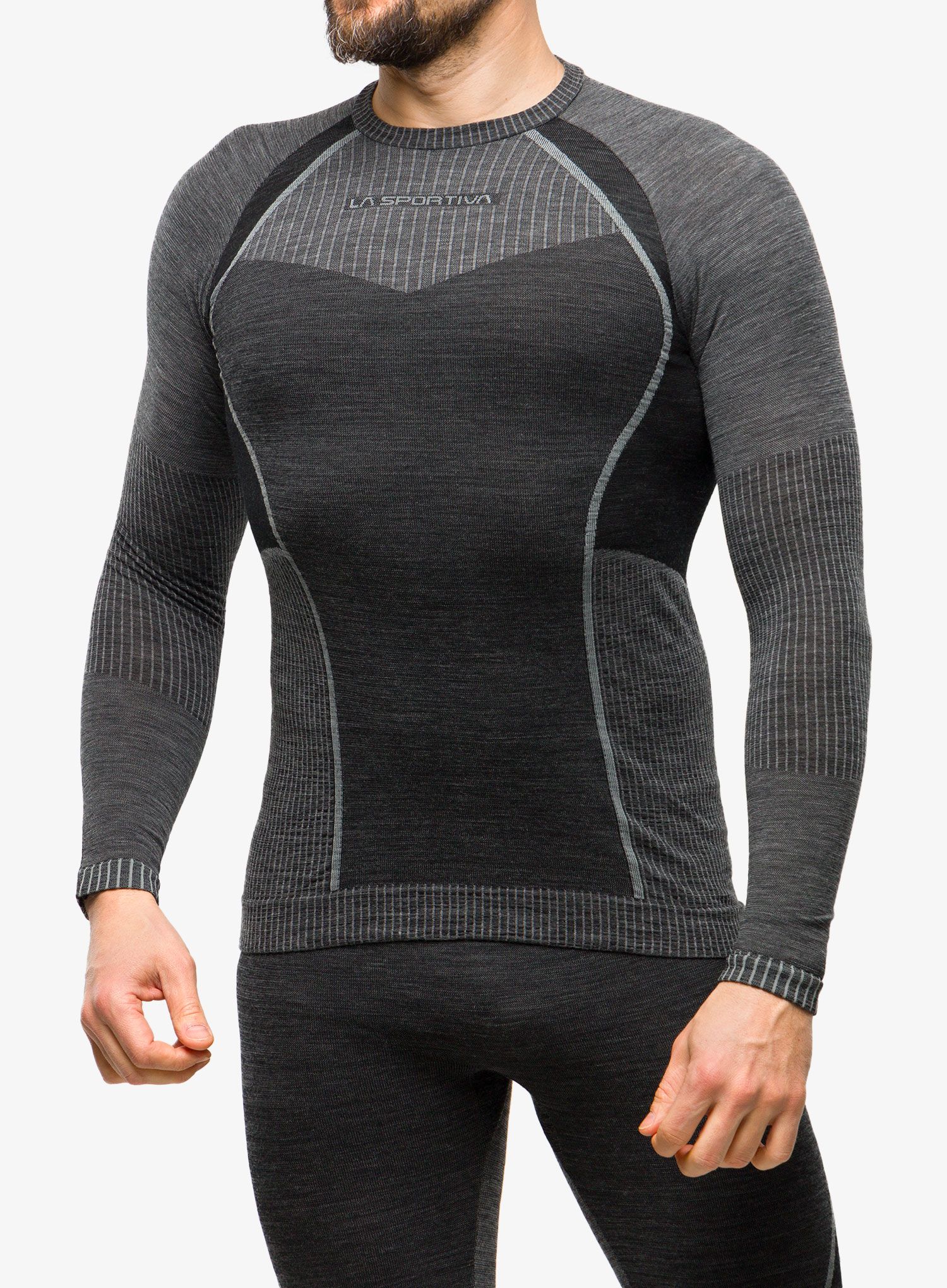 Termo flis jopa La Sportiva Wool70 Tech Longsleeve - carbon/cloud