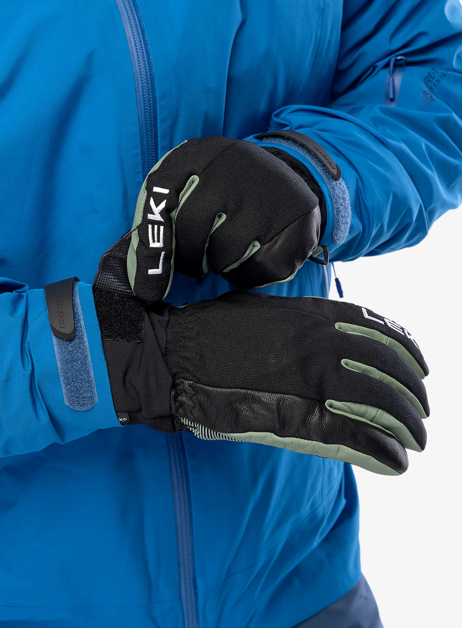 Smučarske rokavice Leki Argus Thermo 3D - black/dusty green