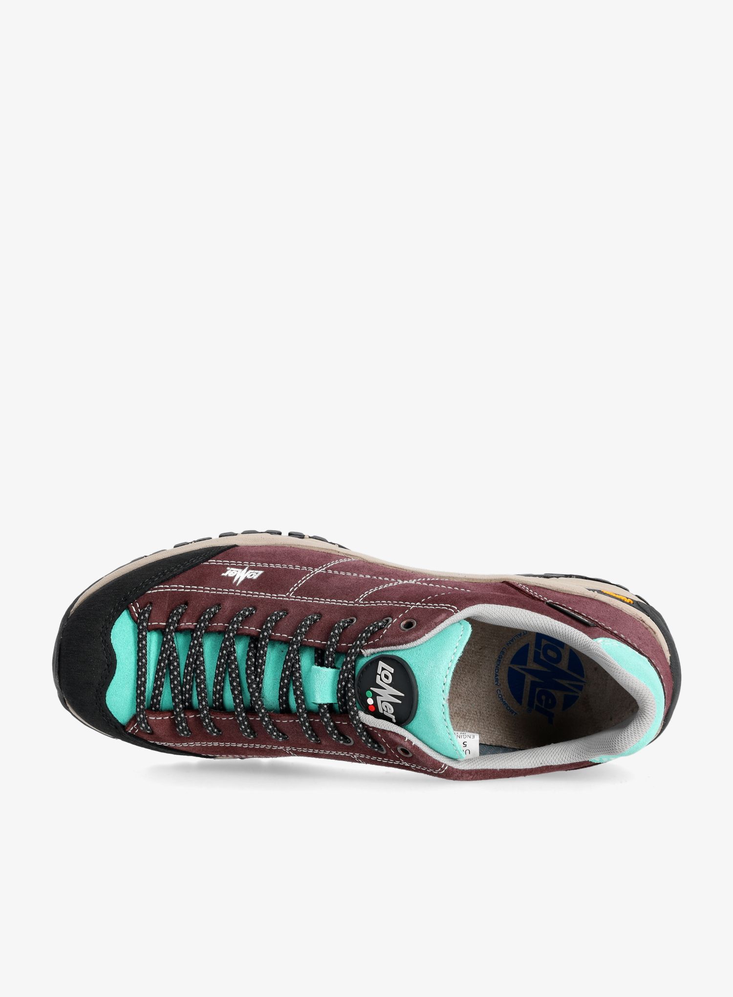 Ženski čevlji Lomer Maipos Suede MTX - borgogna/mint