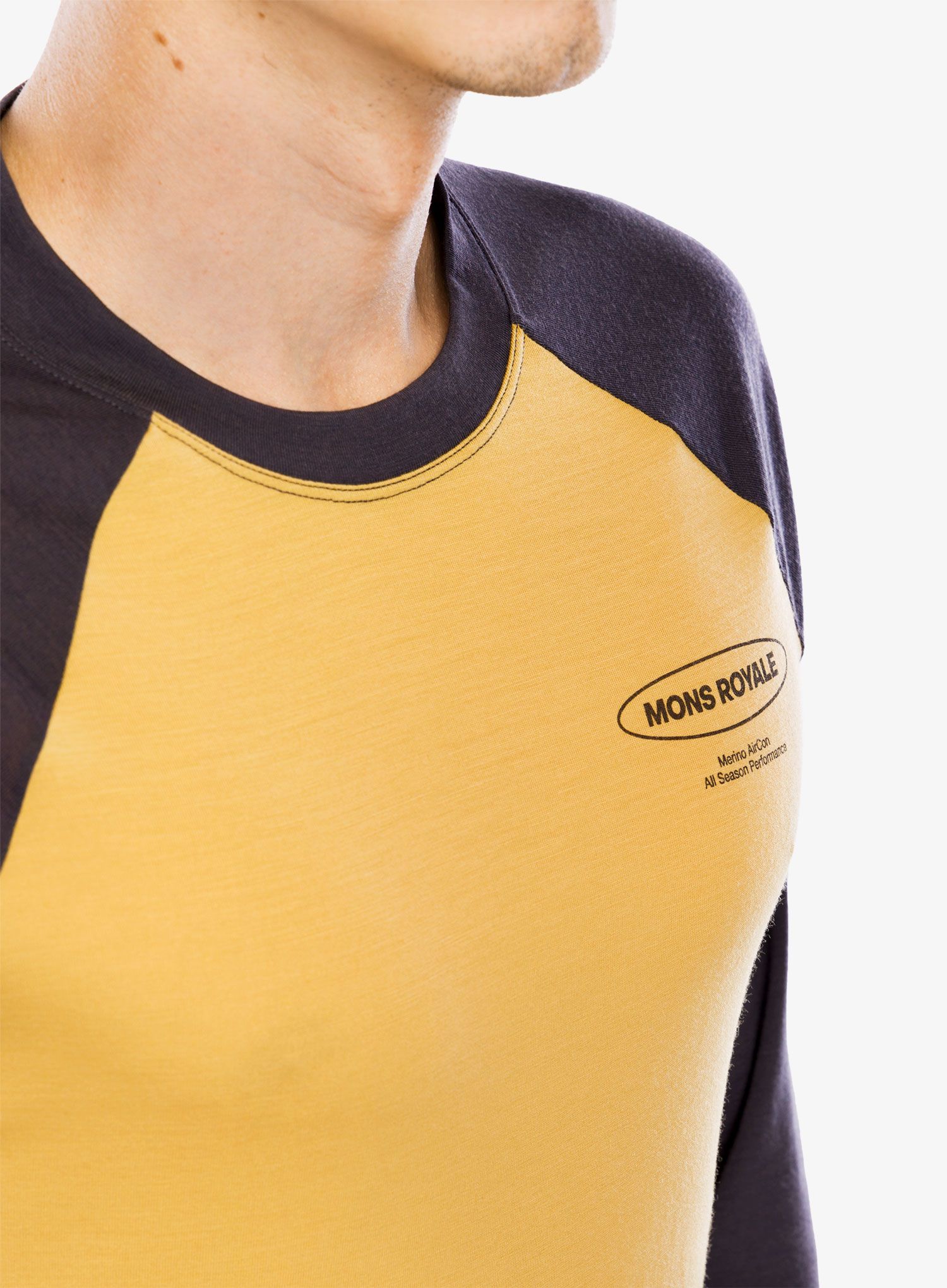 Majica z dolgimi rokavi Mons Royale Icon Raglan - shale/honey