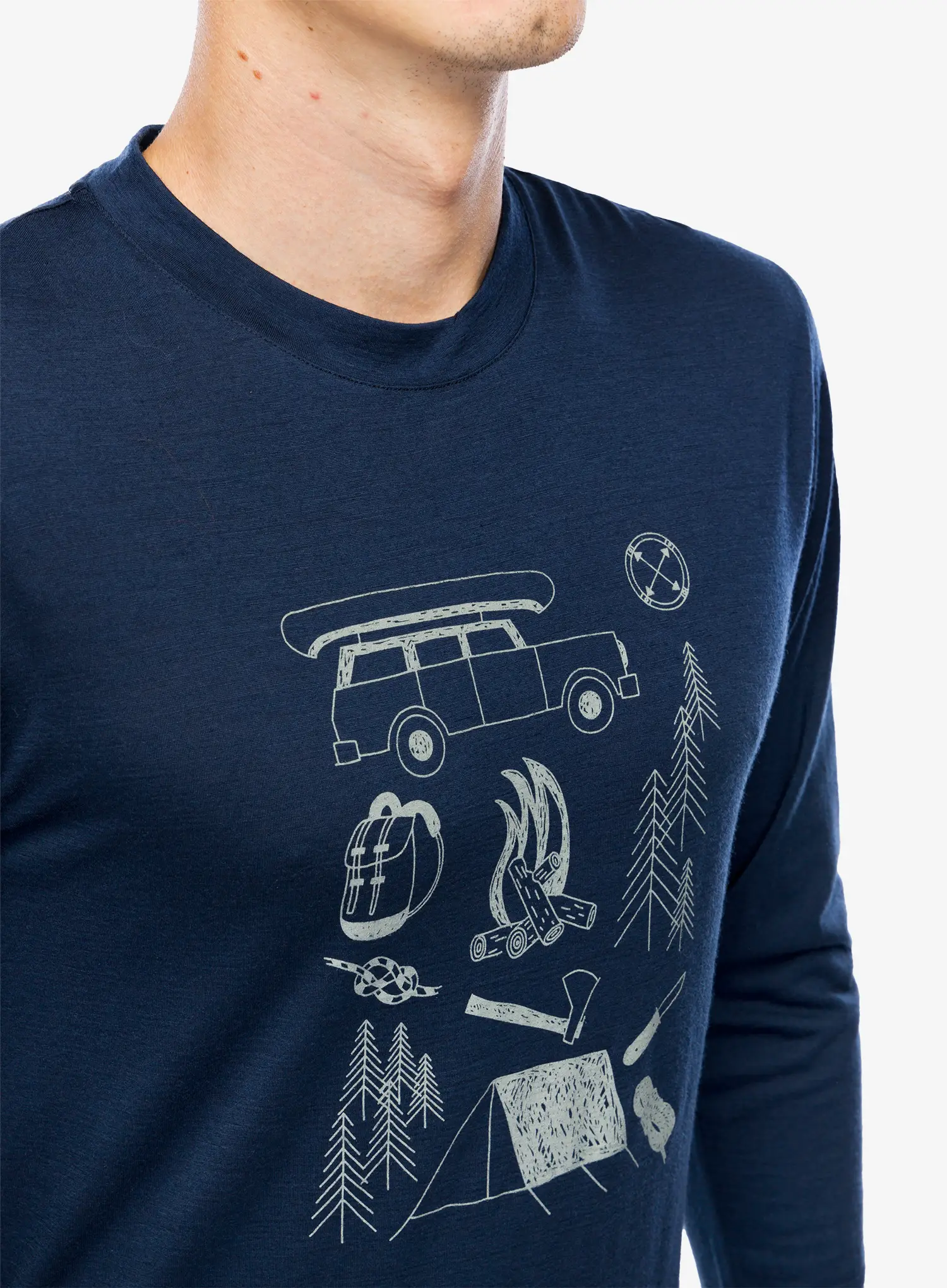 Majica z dolgimi rokavi Sensor Merino Active Outside Tee LS - deep blue