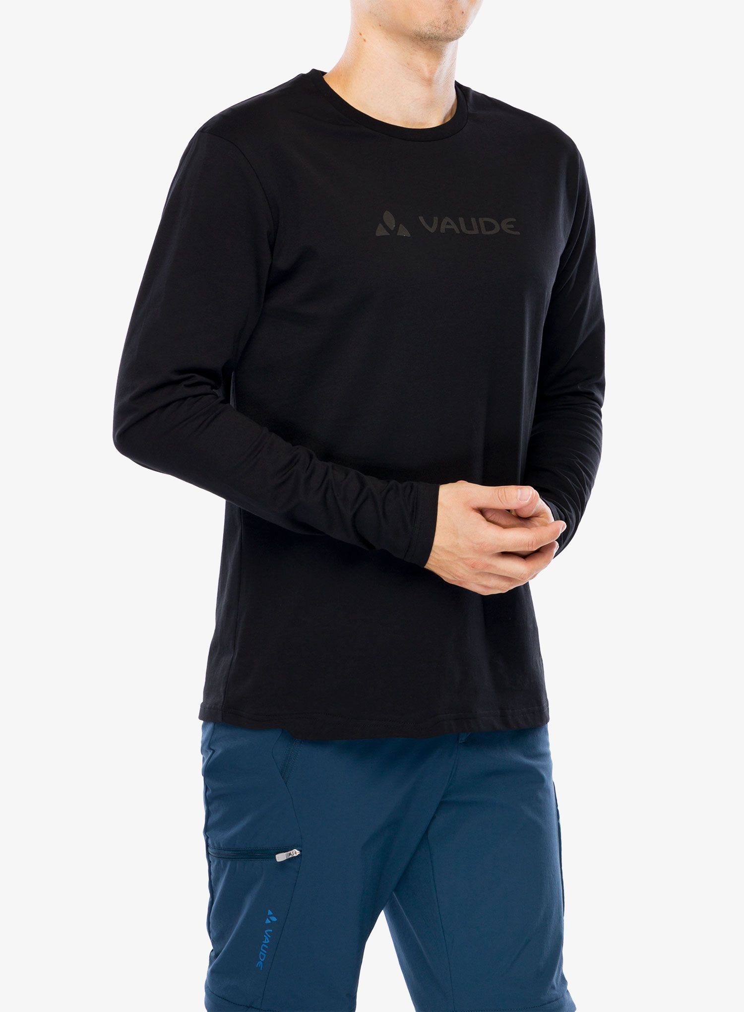 Majica z dolgimi rokavi Vaude Logo LS T-Shirt - black