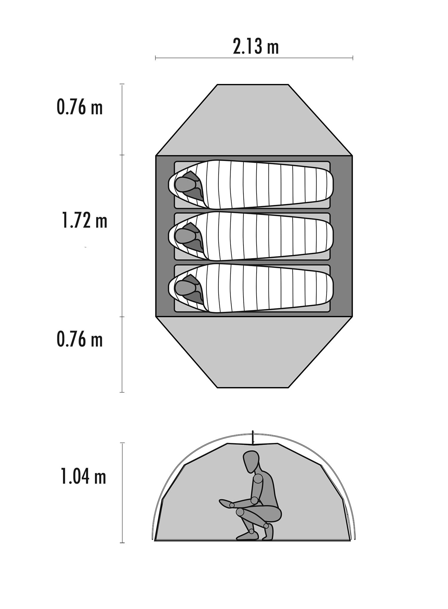 Šotor za 3 osebe MSR Elixir 3 - gray